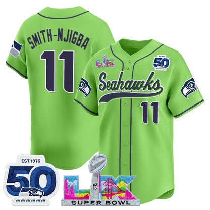 Men's Seattle Seahawks Super Bowl LX Vapor Baseball Jersey - All Stitched