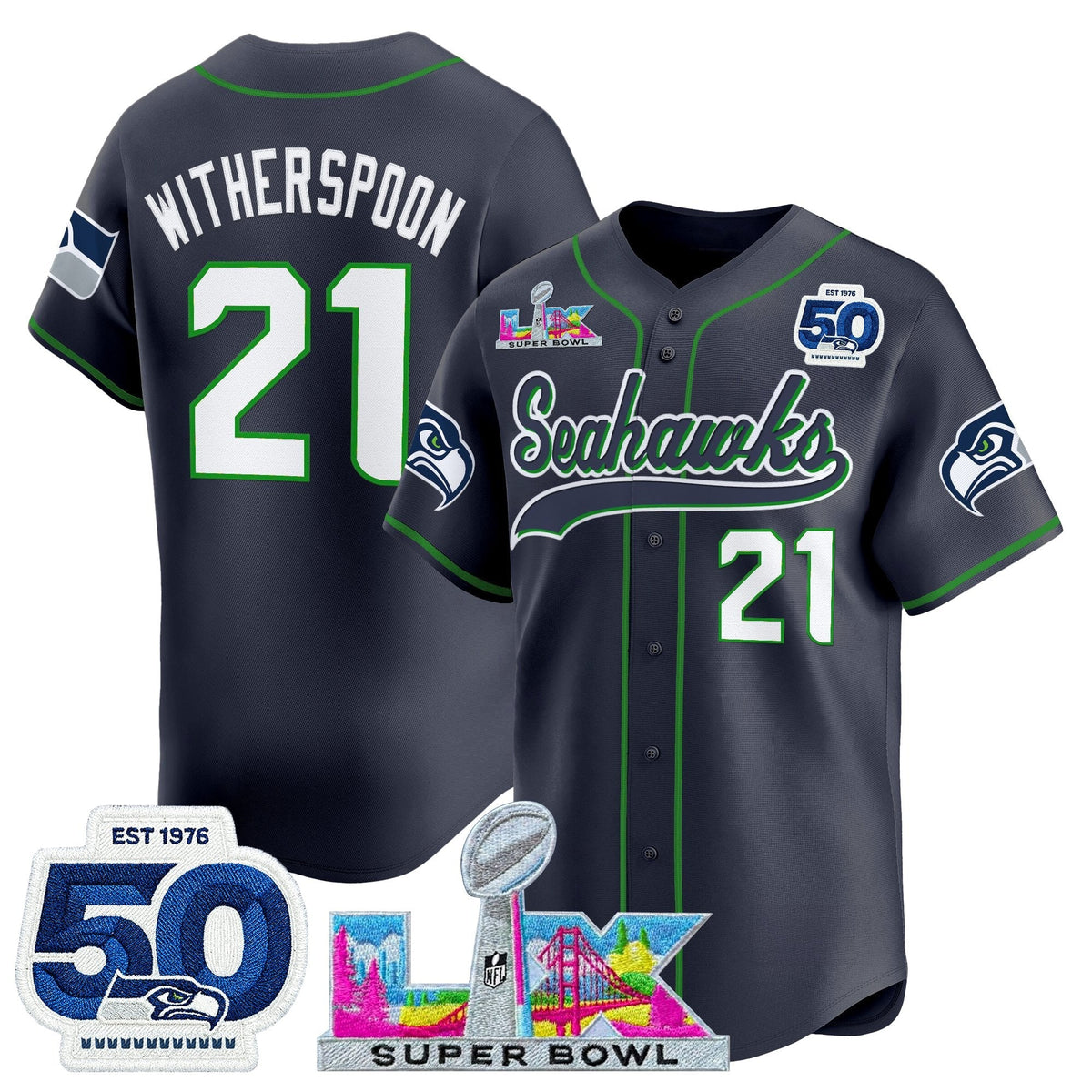 Men's Seattle Seahawks Super Bowl LX Vapor Baseball Jersey - All Stitched