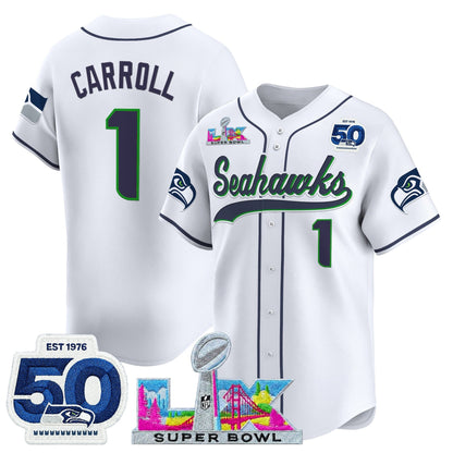 Men's Seattle Seahawks Super Bowl LX Vapor Baseball Jersey - All Stitched