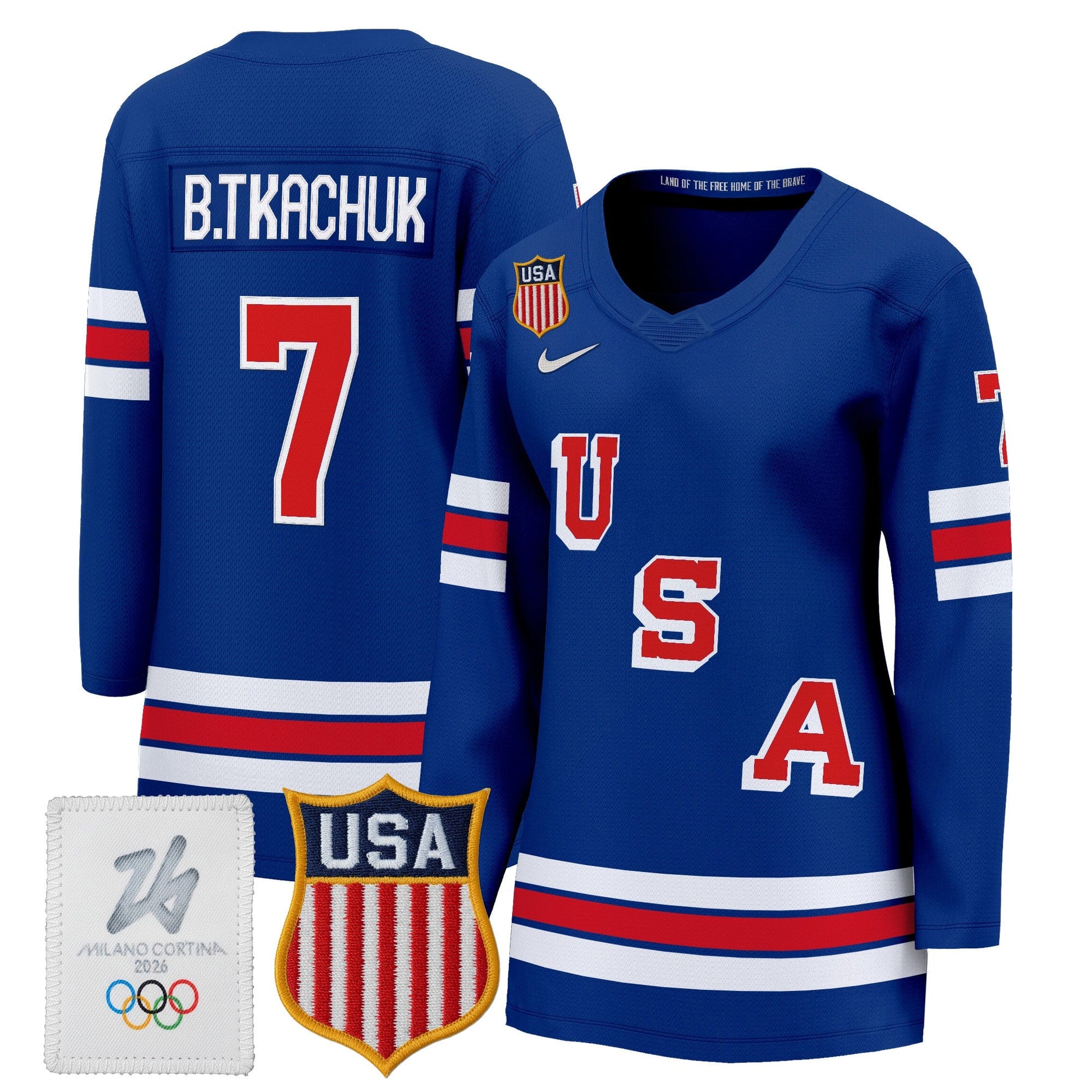 Women's 2026 USA Olympic Premium Hockey Jersey - All Stitched