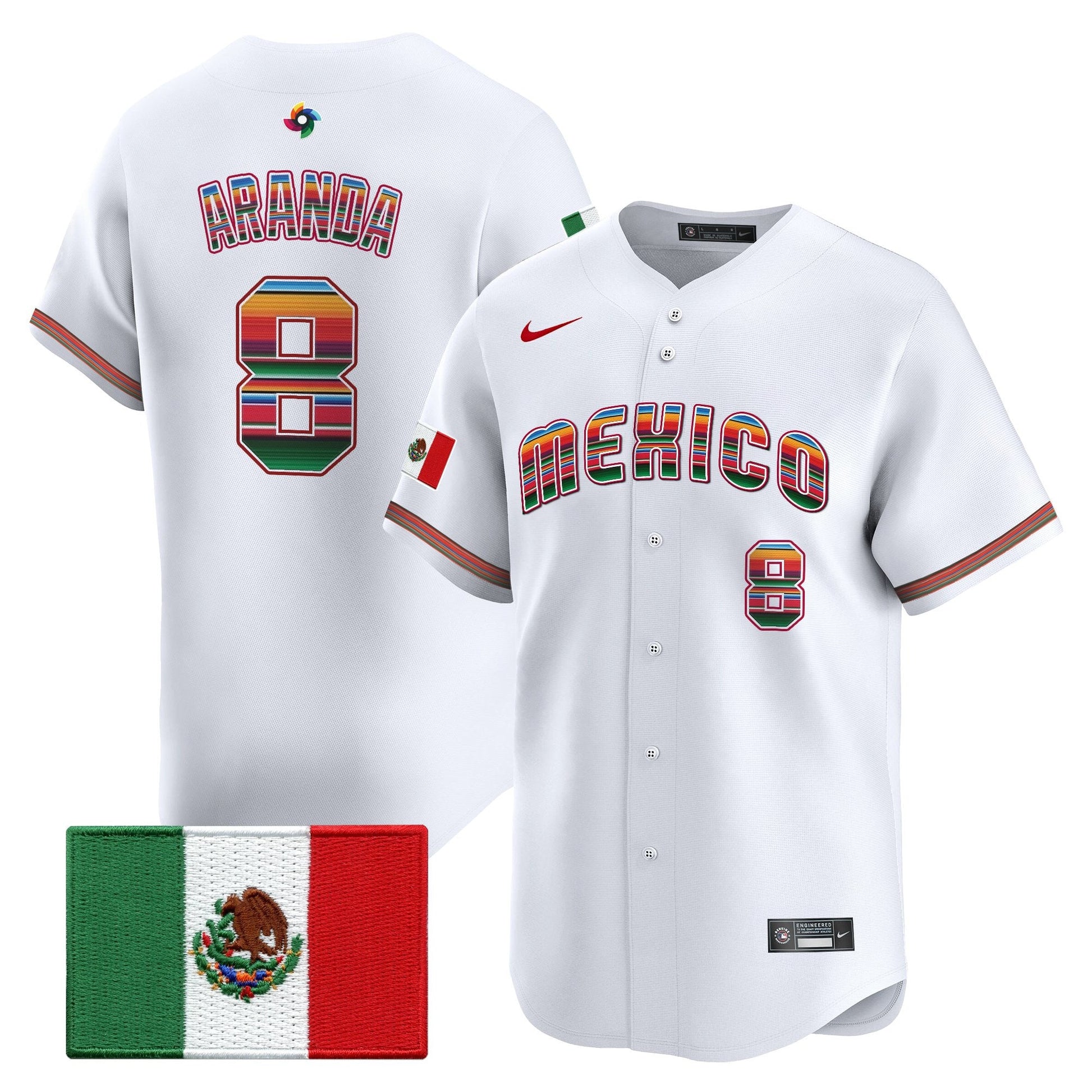 Men's Team Mexico World Baseball Classic "Serape Edition" Vapor Premier Jersey - 2026 Roster - All Stitched