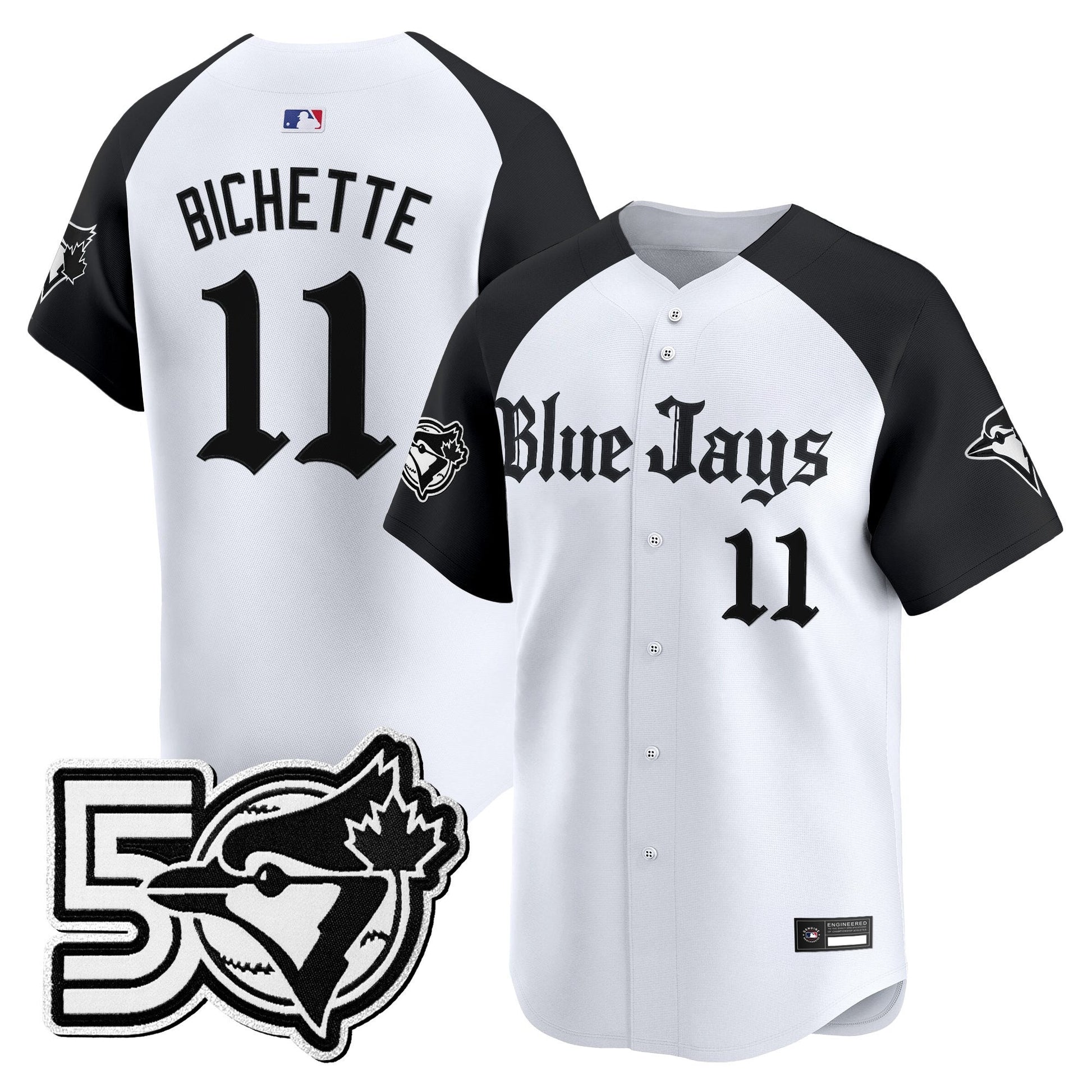 Men's Toronto Blue Jays 50 Seasons Patch Vapor Premier Limited Jersey - Gothic North Edition - All Stitched