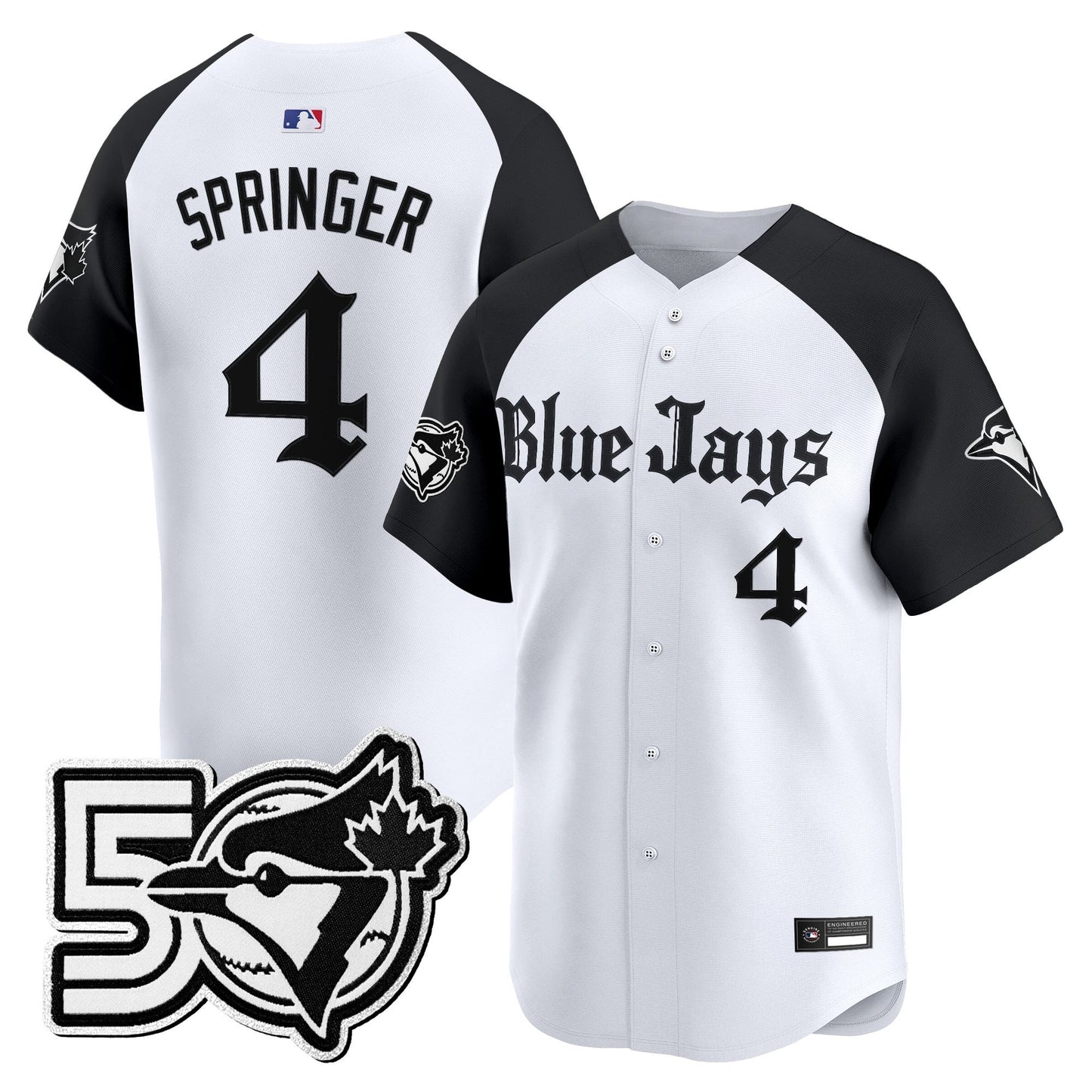 Men's Toronto Blue Jays 50 Seasons Patch Vapor Premier Limited Jersey - Gothic North Edition - All Stitched