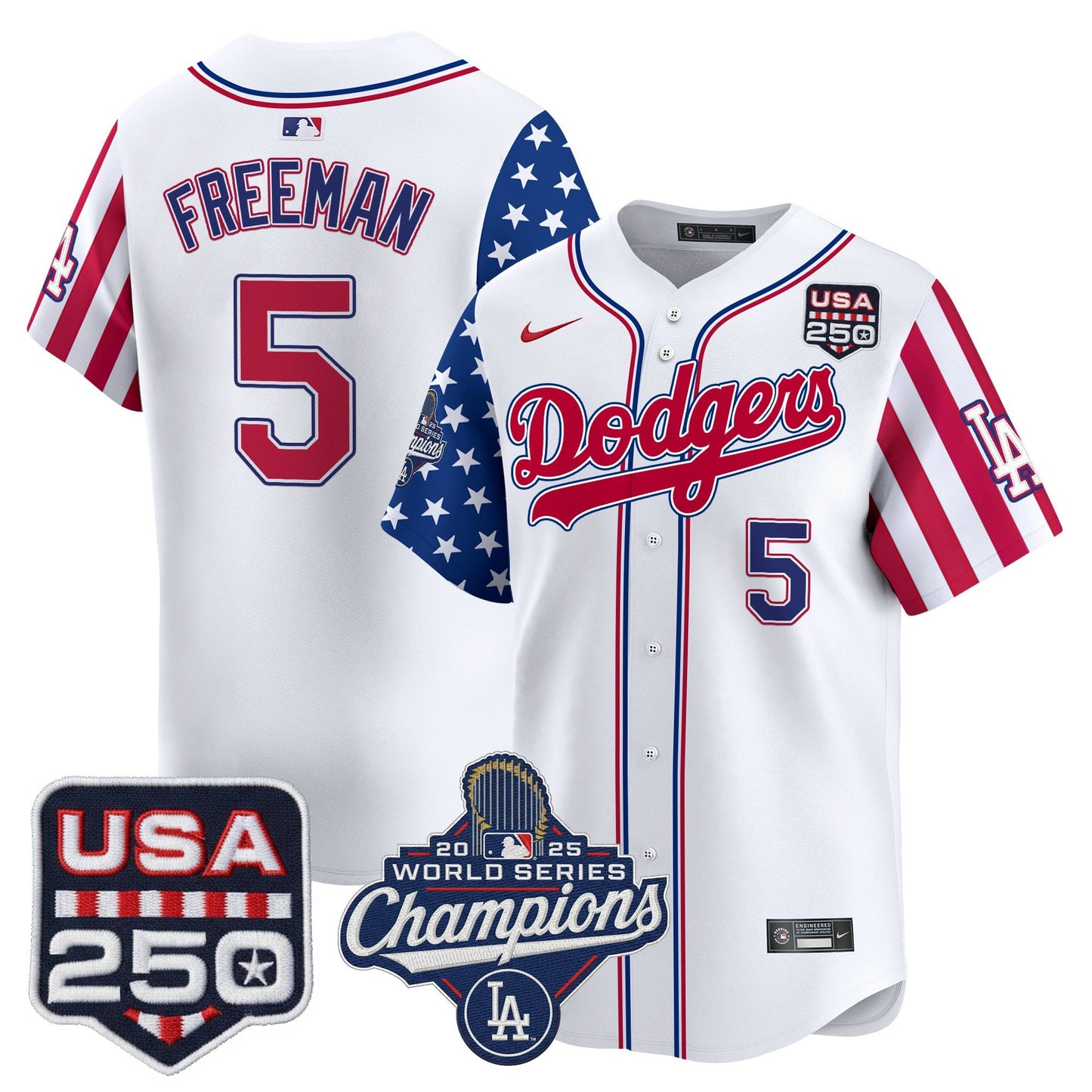 Los Angeles "Dodgers America250" Edition Vapor Premier Limited Jersey V2 - All Stitched