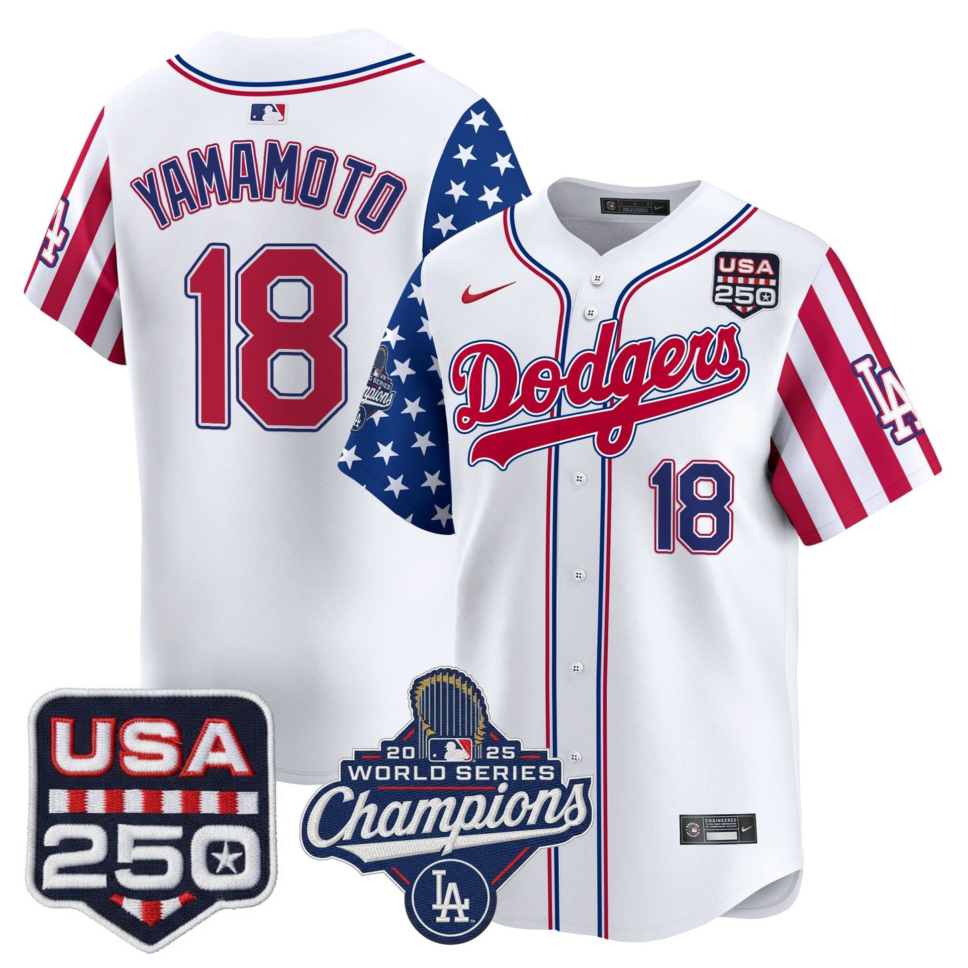 Los Angeles "Dodgers America250" Edition Vapor Premier Limited Jersey V2 - All Stitched