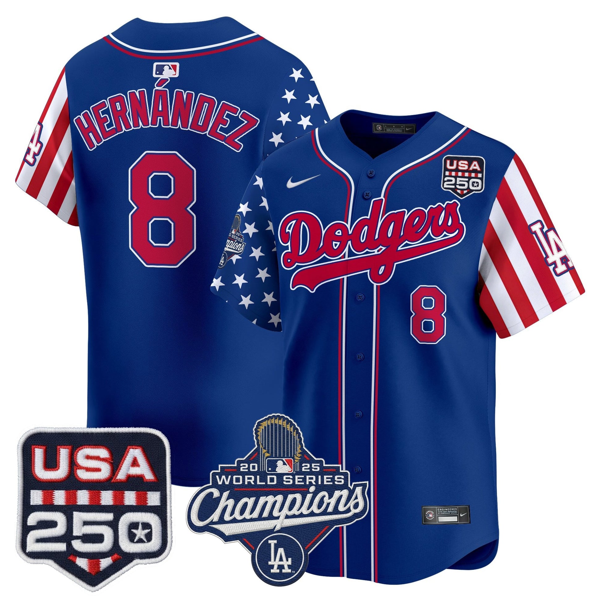 Los Angeles "Dodgers America250" Edition Vapor Premier Limited Jersey V2 - All Stitched