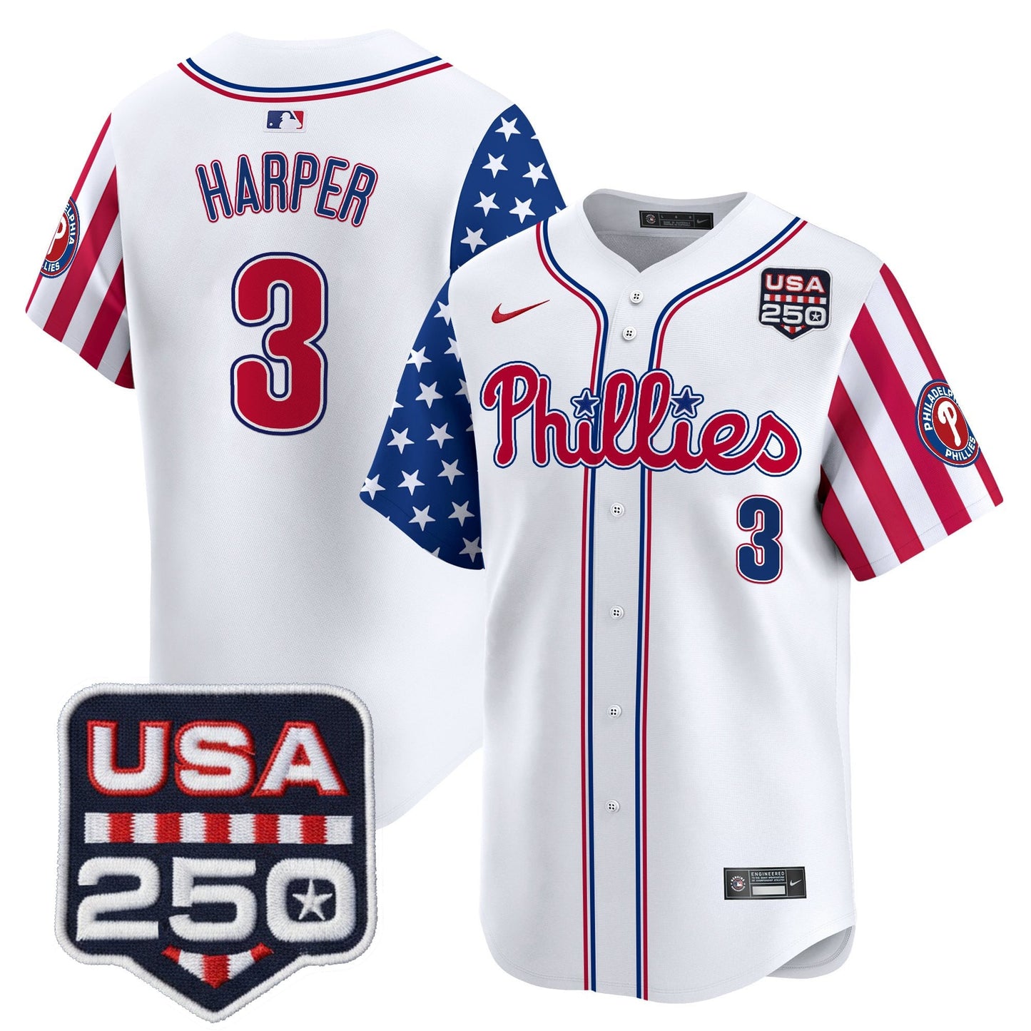 Philadelphia Phillies America250 Edition Vapor Premier Limited Jersey - All Stitched