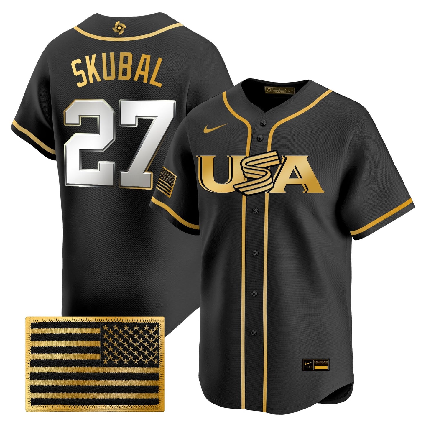 Men's Team USA World Baseball Classic Vapor Premier Jersey - 2026 Roster - All Stitched