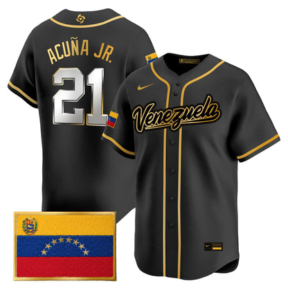 Men's Team Venezuela World Baseball Classic Gold Vapor Premier Jersey - All Stitched