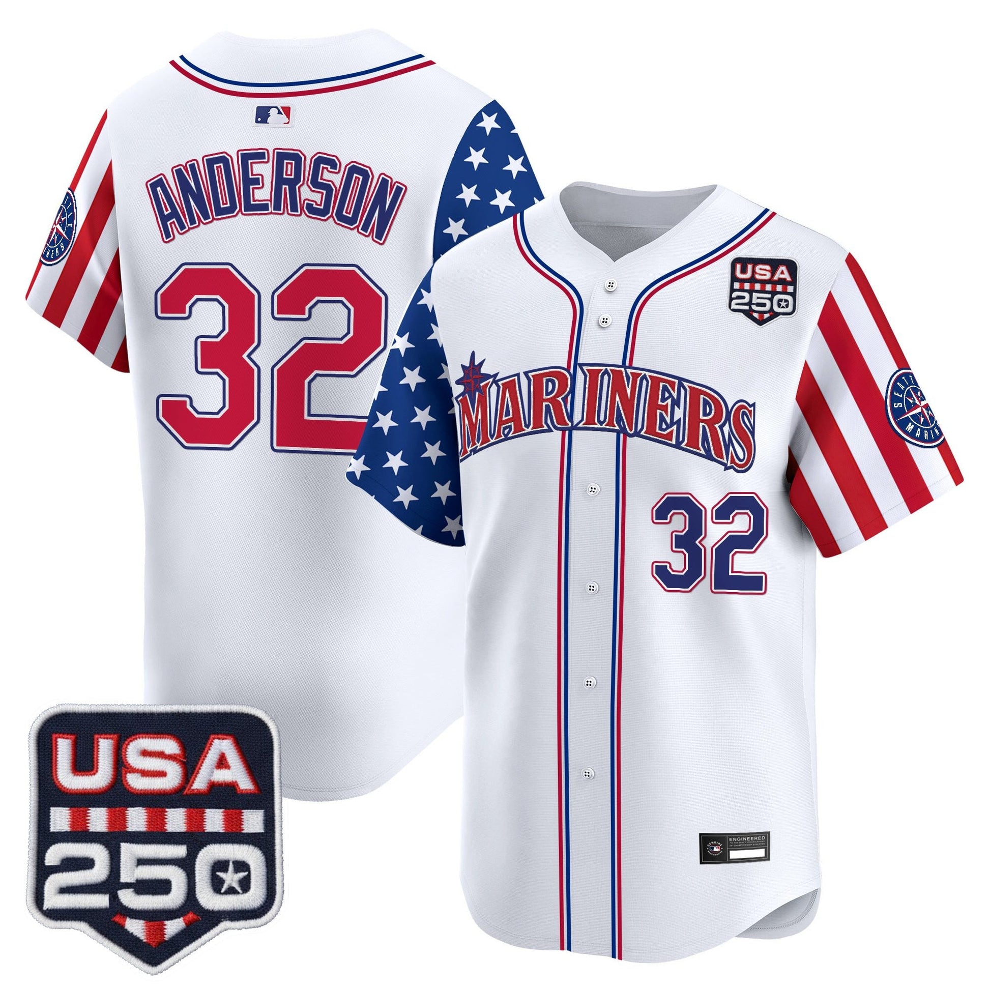 Seattle Mariners "America250 Edition" Vapor Premier Limited Jersey - All Stitched