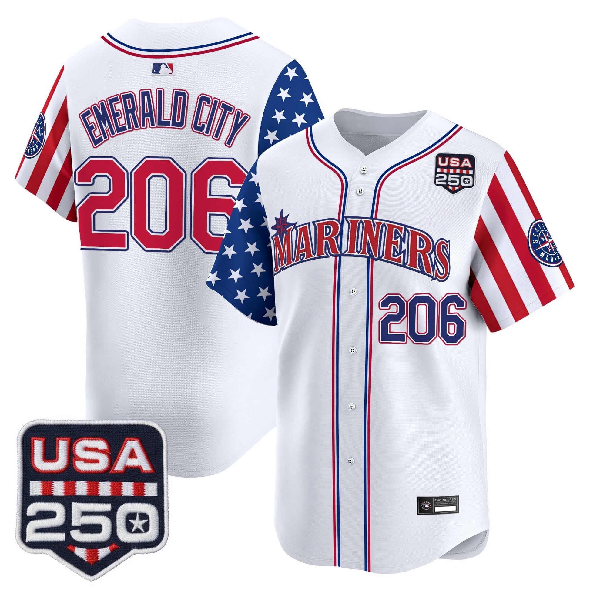 Seattle Mariners "America250 Edition" Vapor Premier Limited Jersey - All Stitched