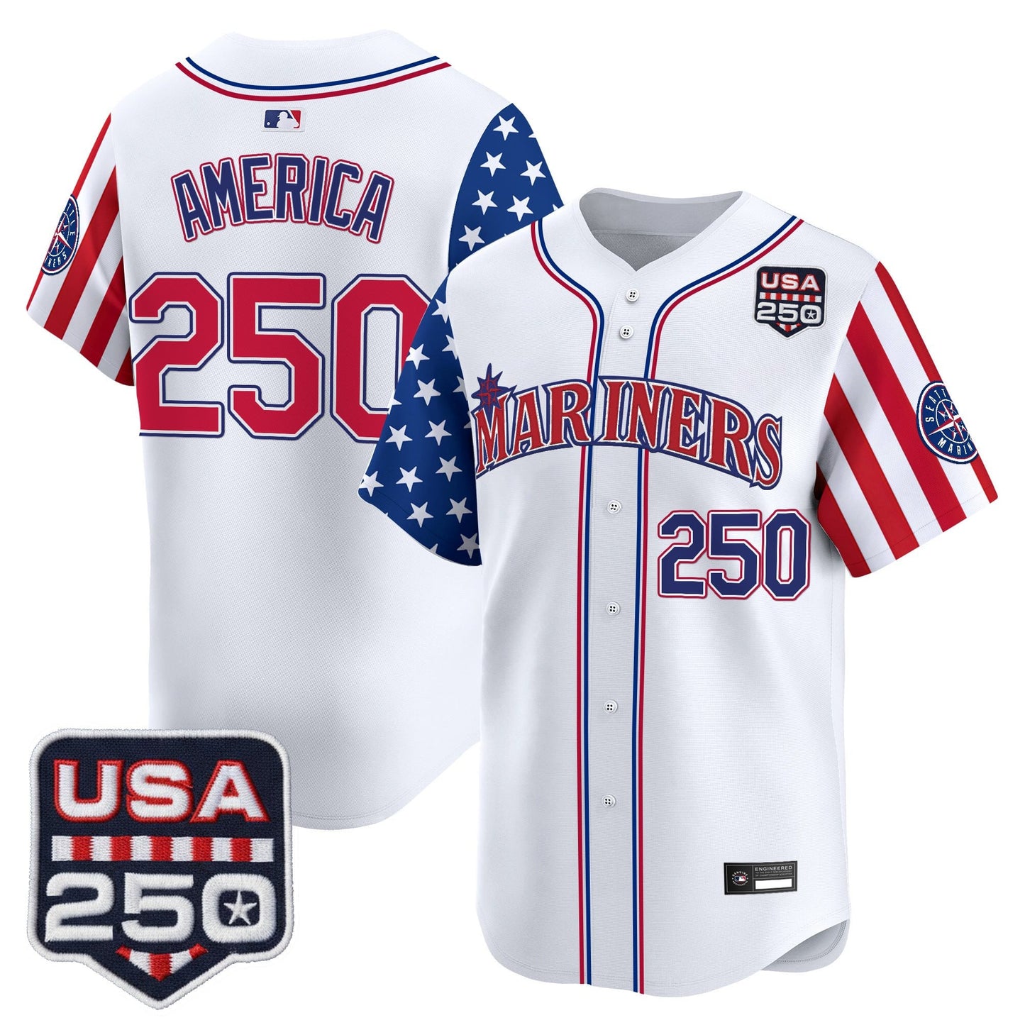 Seattle Mariners "America250 Edition" Vapor Premier Limited Jersey - All Stitched