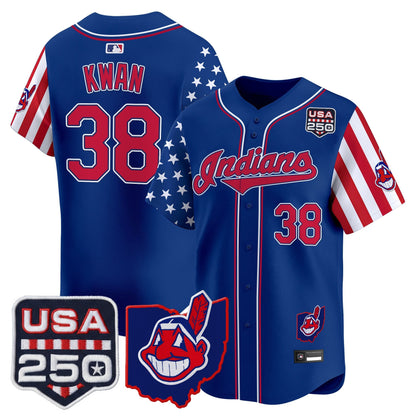 Men's Cleveland Indians "America250 Edition" Vapor Premier Limited Jersey - All Stitched