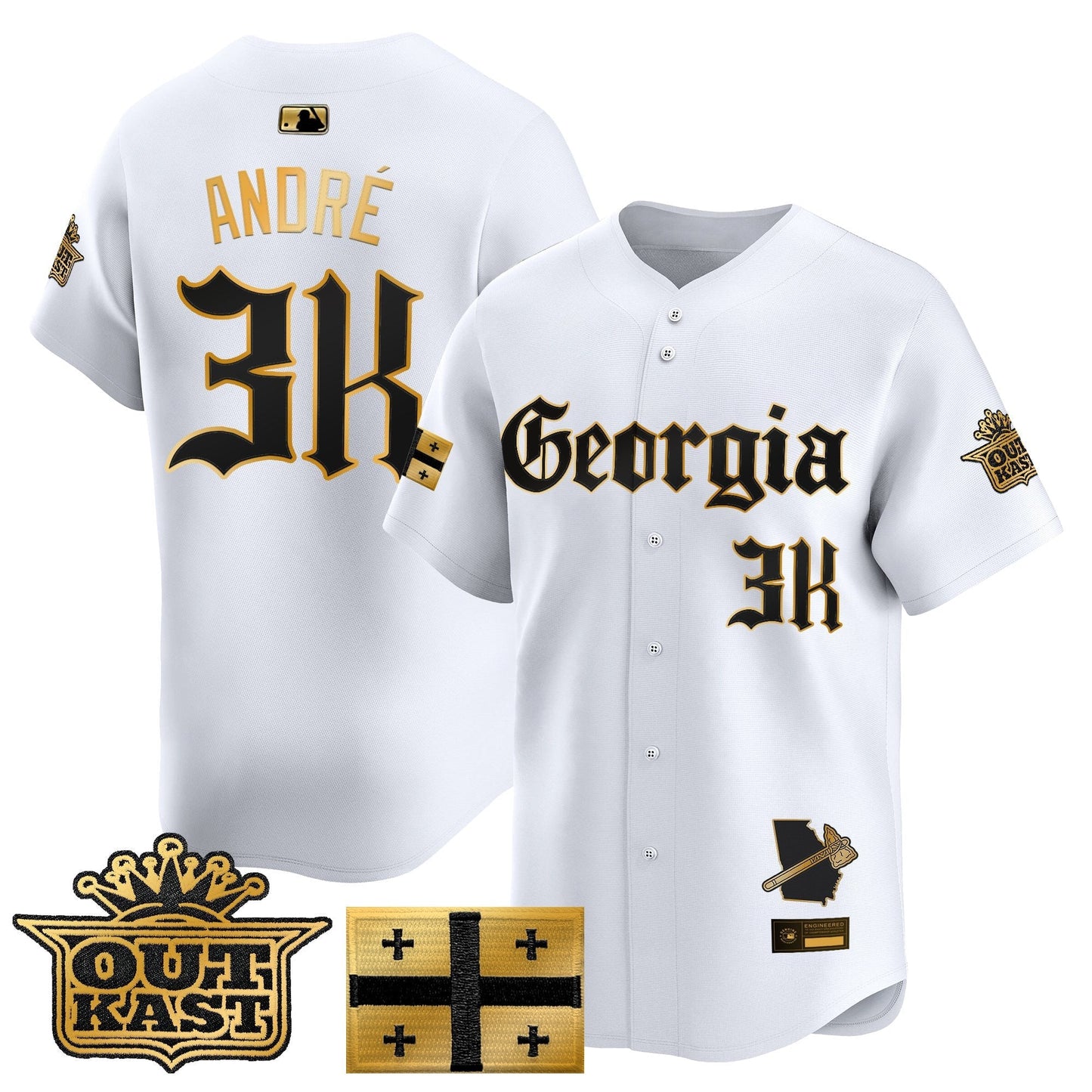 Men's Atlanta Braves 'Georgia x Outkast Gothic Edition' Vapor Premier Limited Jersey - All Stitched