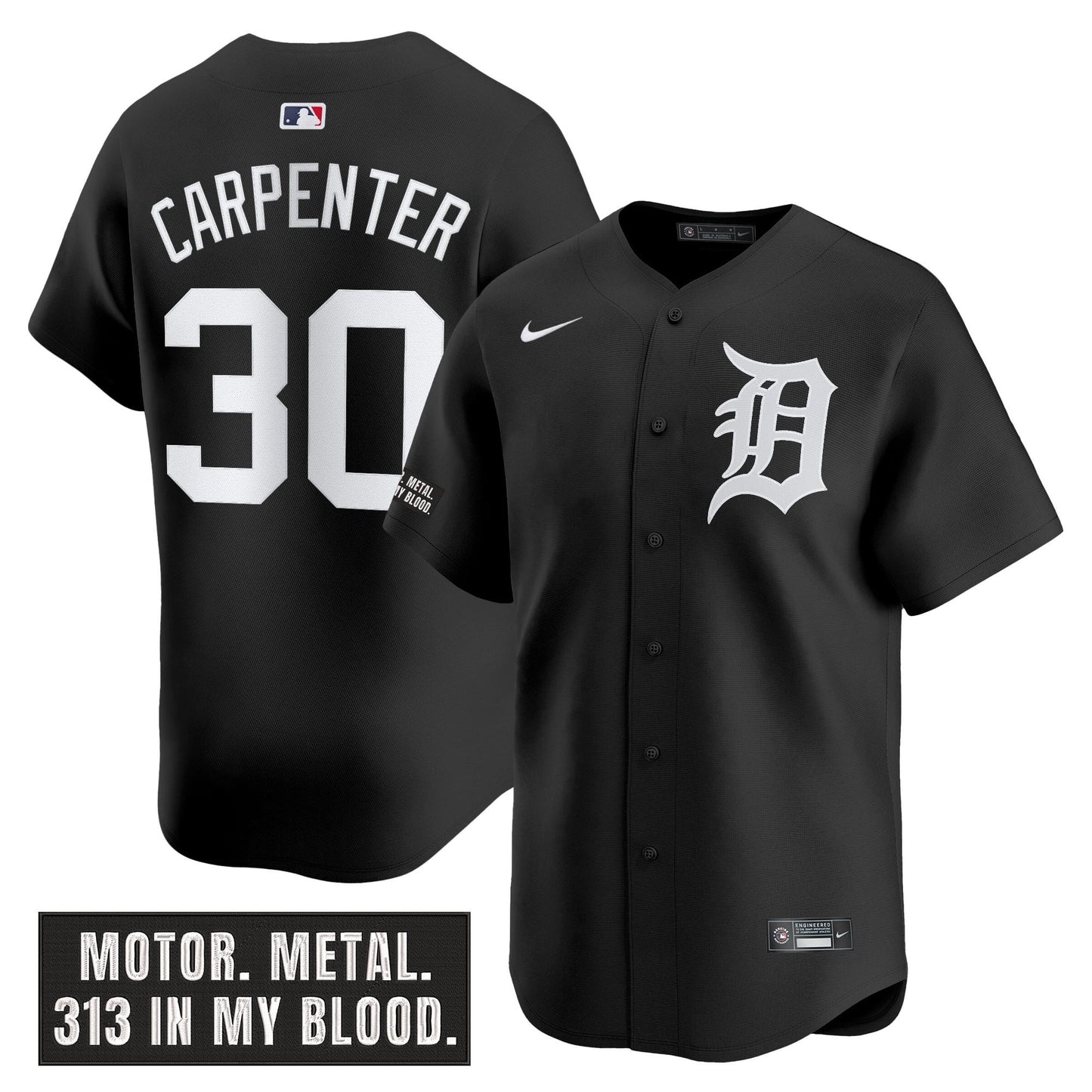 Men's Detroit Tigers 'Motor Gothic Edition' Vapor Premier Limited Jersey - All Stitched