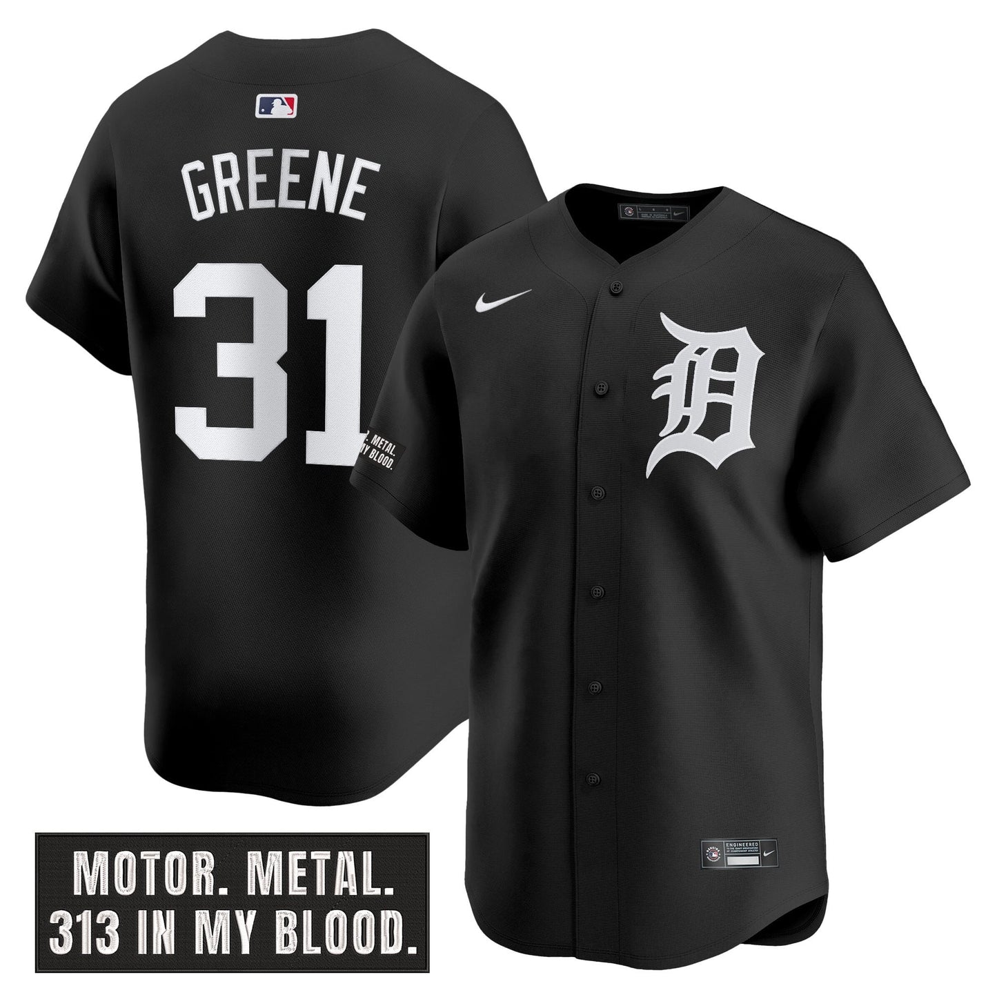 Men's Detroit Tigers 'Motor Gothic Edition' Vapor Premier Limited Jersey - All Stitched