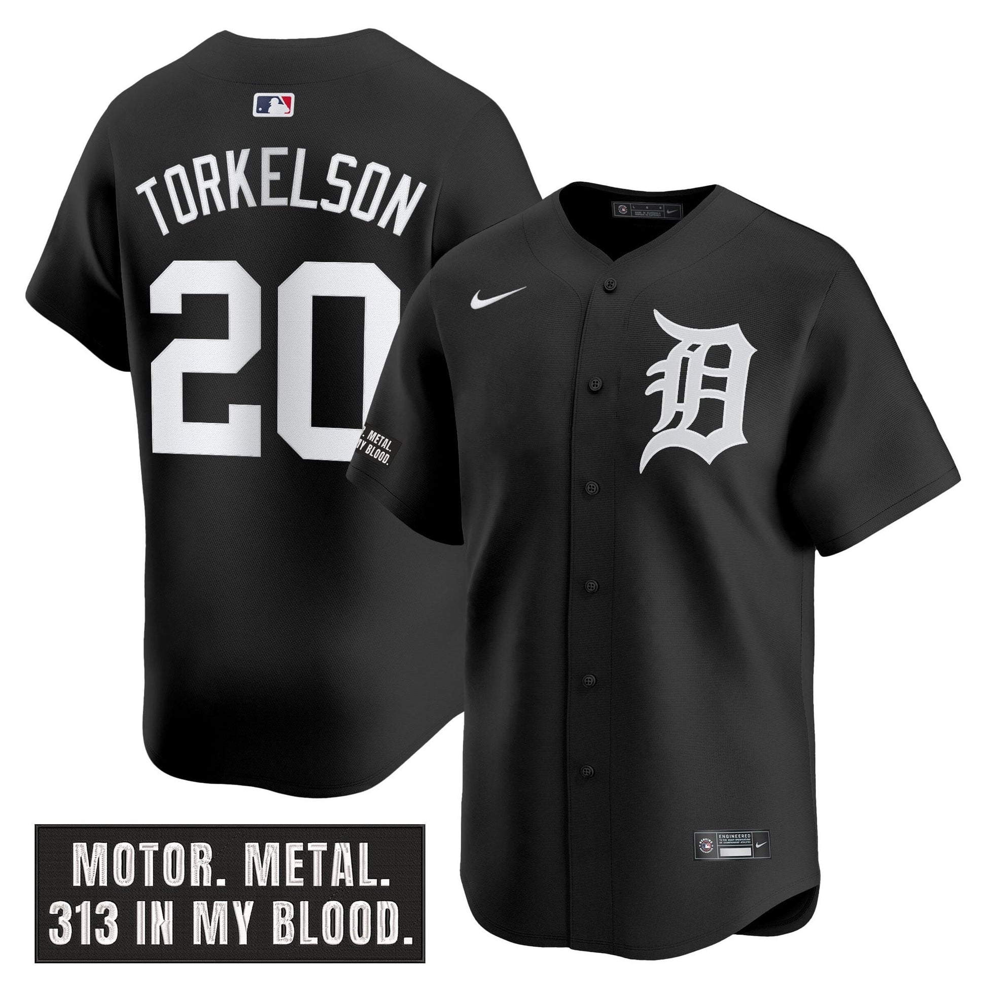 Men's Detroit Tigers 'Motor Gothic Edition' Vapor Premier Limited Jersey - All Stitched