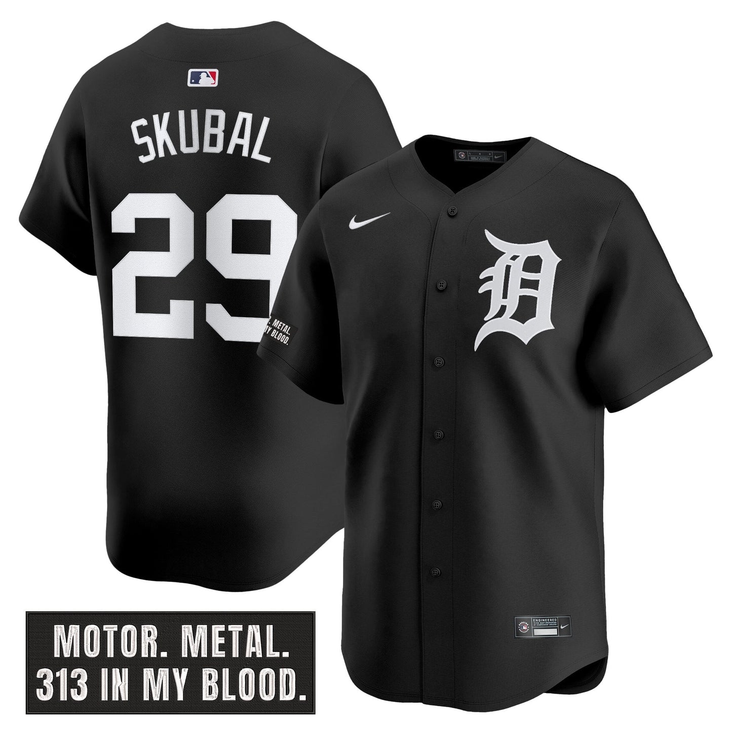Men's Detroit Tigers 'Motor Gothic Edition' Vapor Premier Limited Jersey - All Stitched