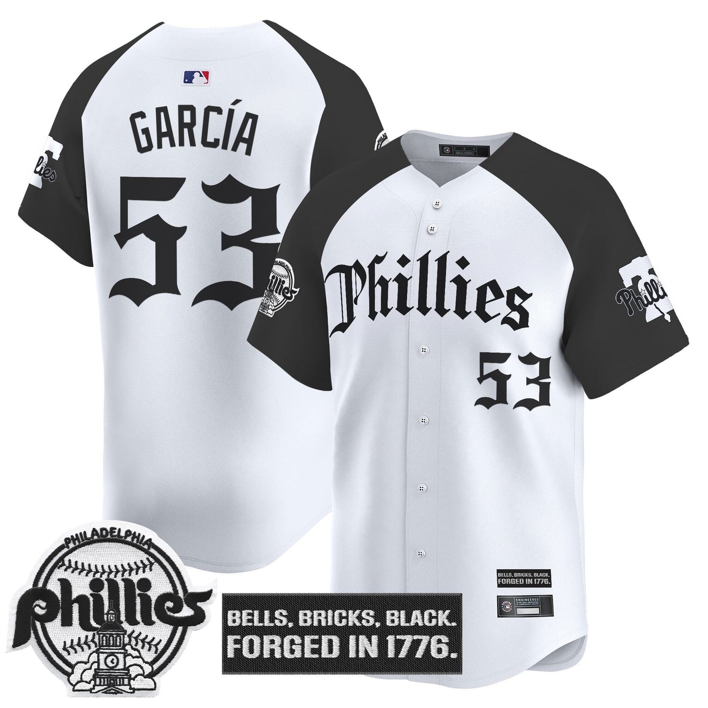 Men's Philadelphia Phillies 'Gothic Liberty Edition' Vapor Premier Limited Jersey - All Stitched