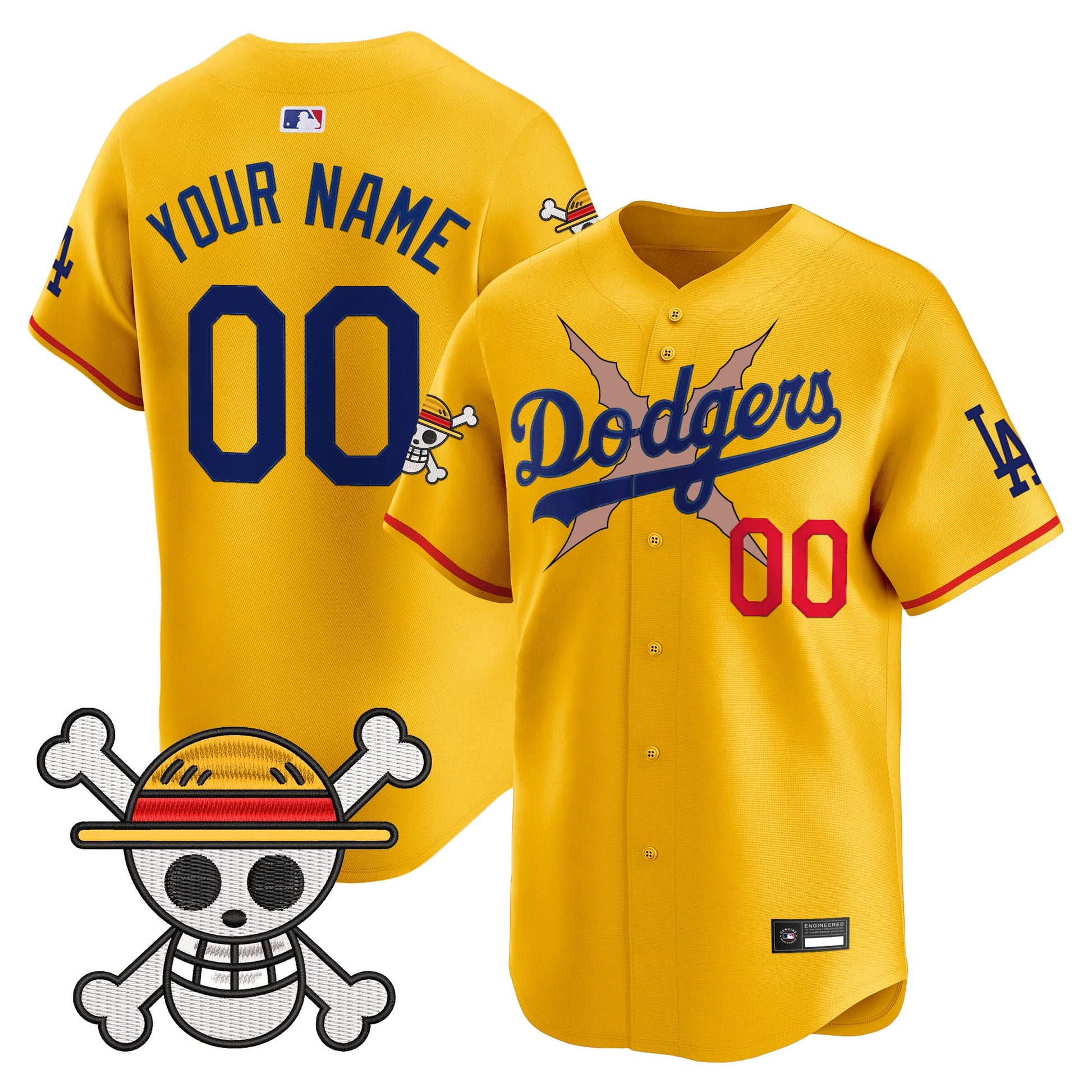 Los Angeles Dodgers x One Piece Vapor Premier Limited Custom Jersey - Stitched