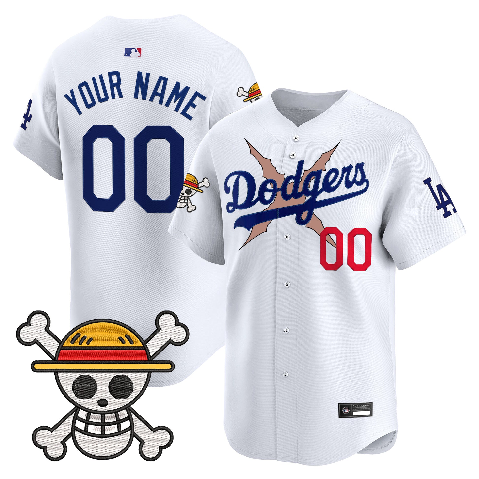 Los Angeles Dodgers x One Piece Vapor Premier Limited Custom Jersey - Stitched