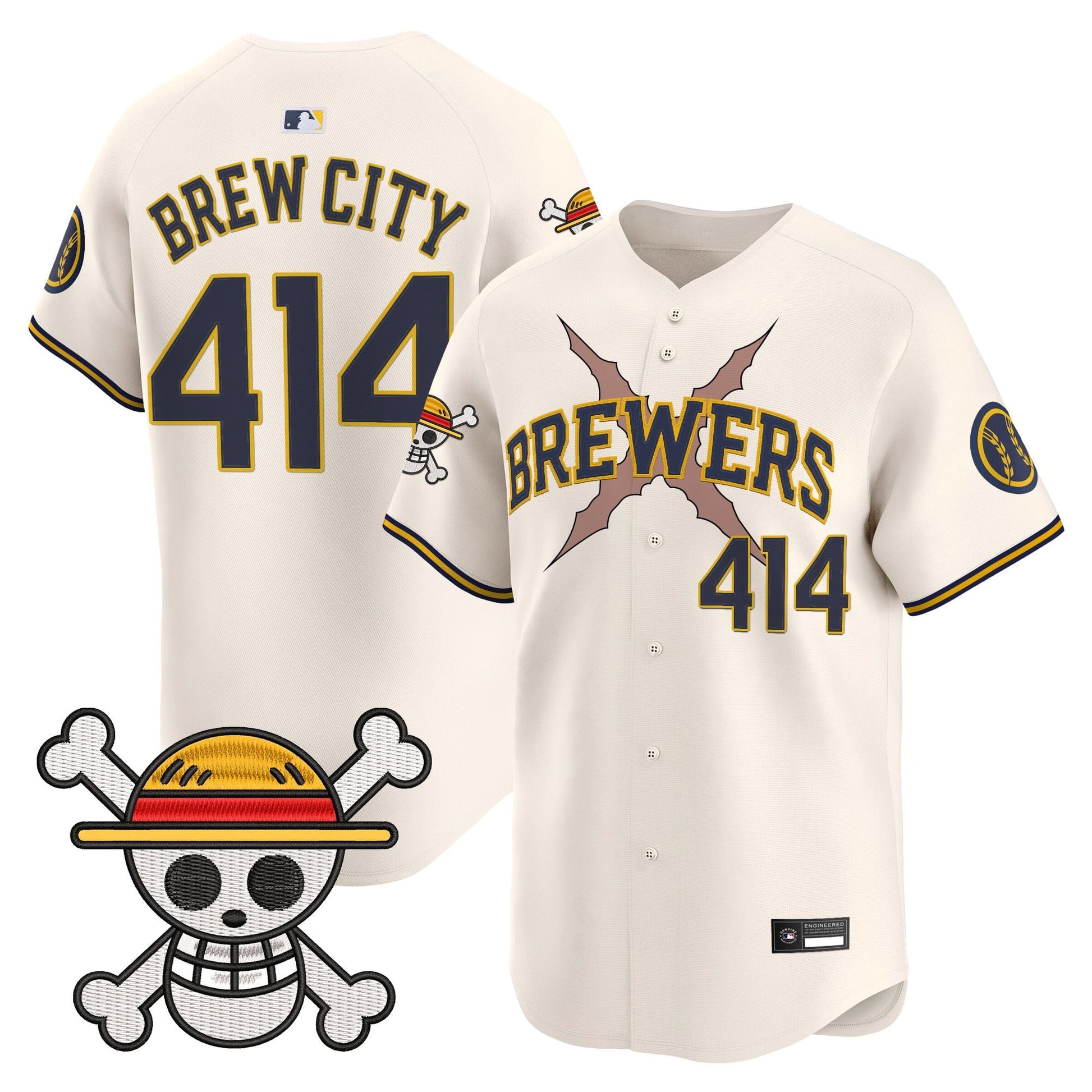 Milwaukee Brewers x One Piece Vapor Premier Limited Jersey - Stitched