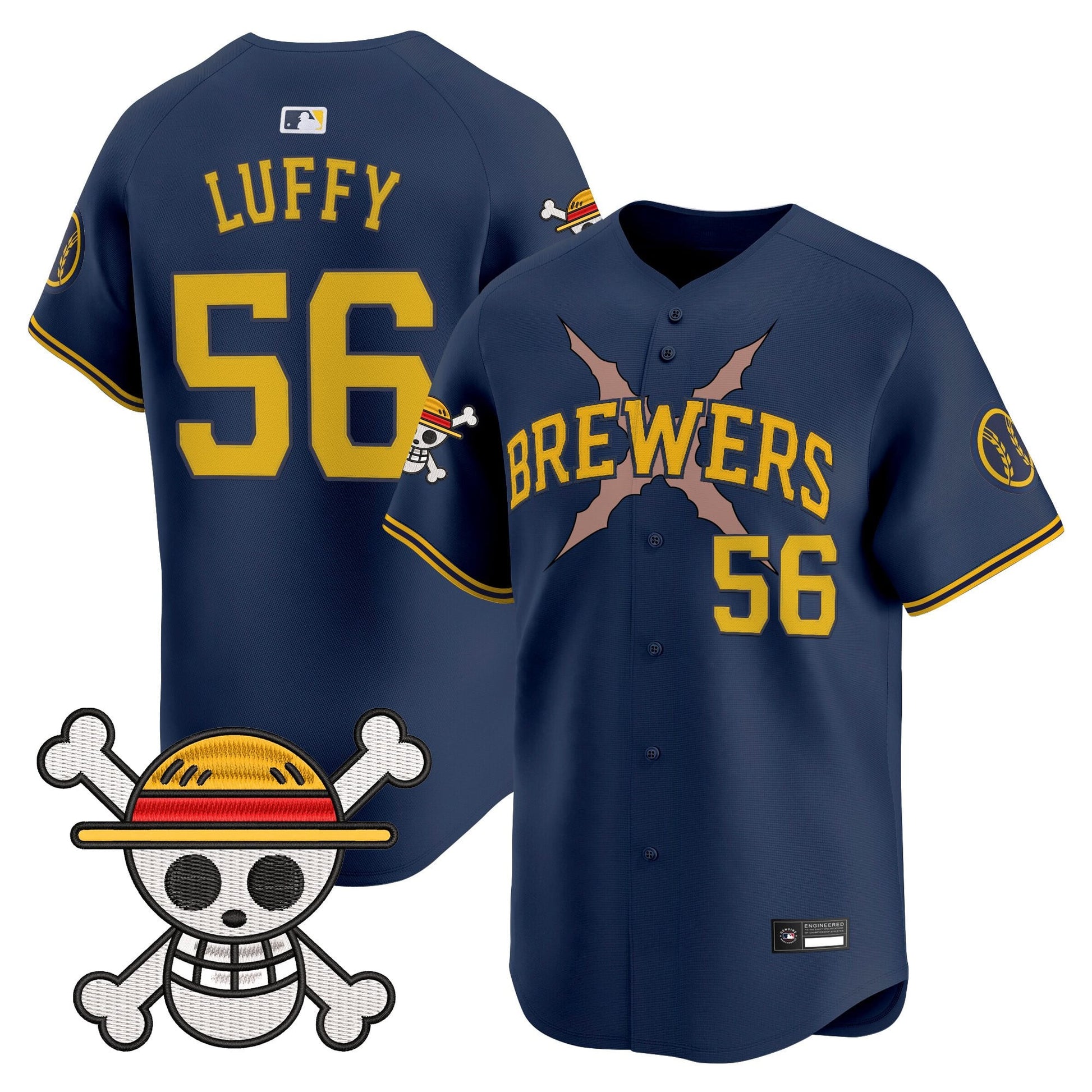 Milwaukee Brewers x One Piece Vapor Premier Limited Jersey - Stitched