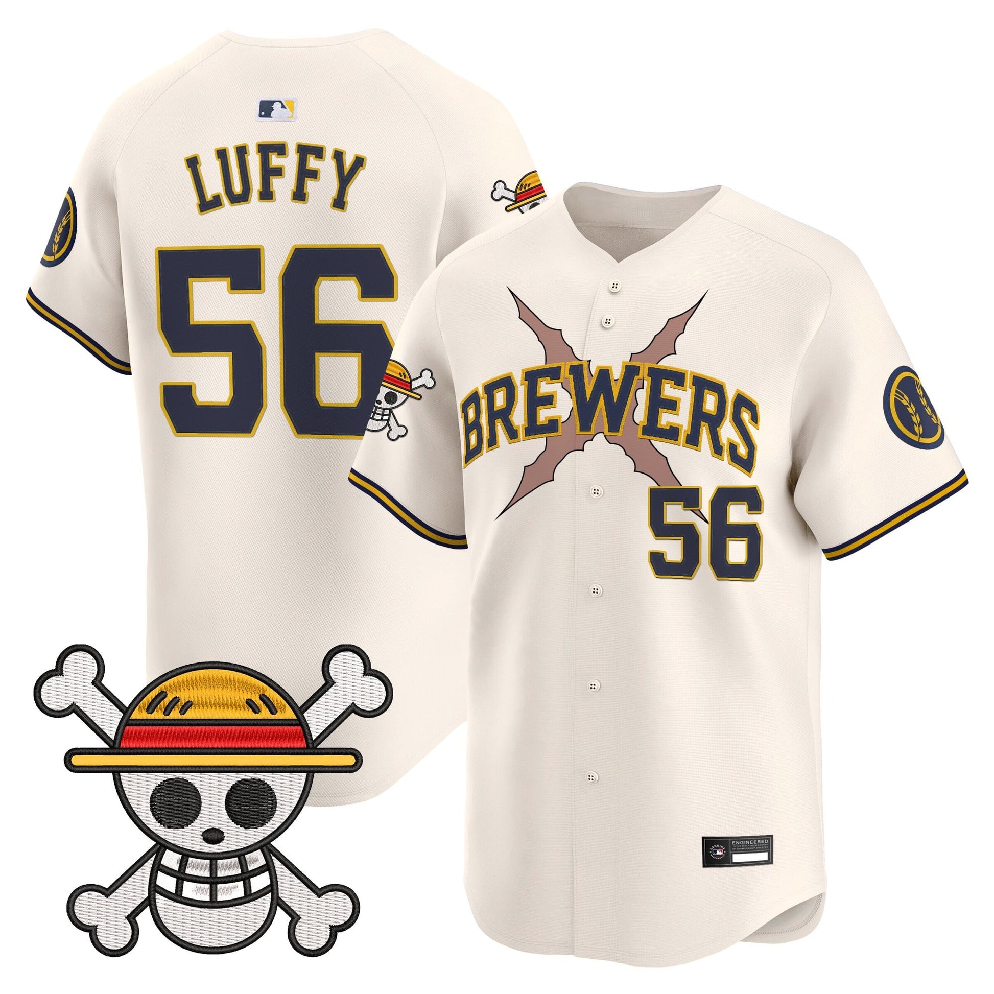 Milwaukee Brewers x One Piece Vapor Premier Limited Jersey - Stitched
