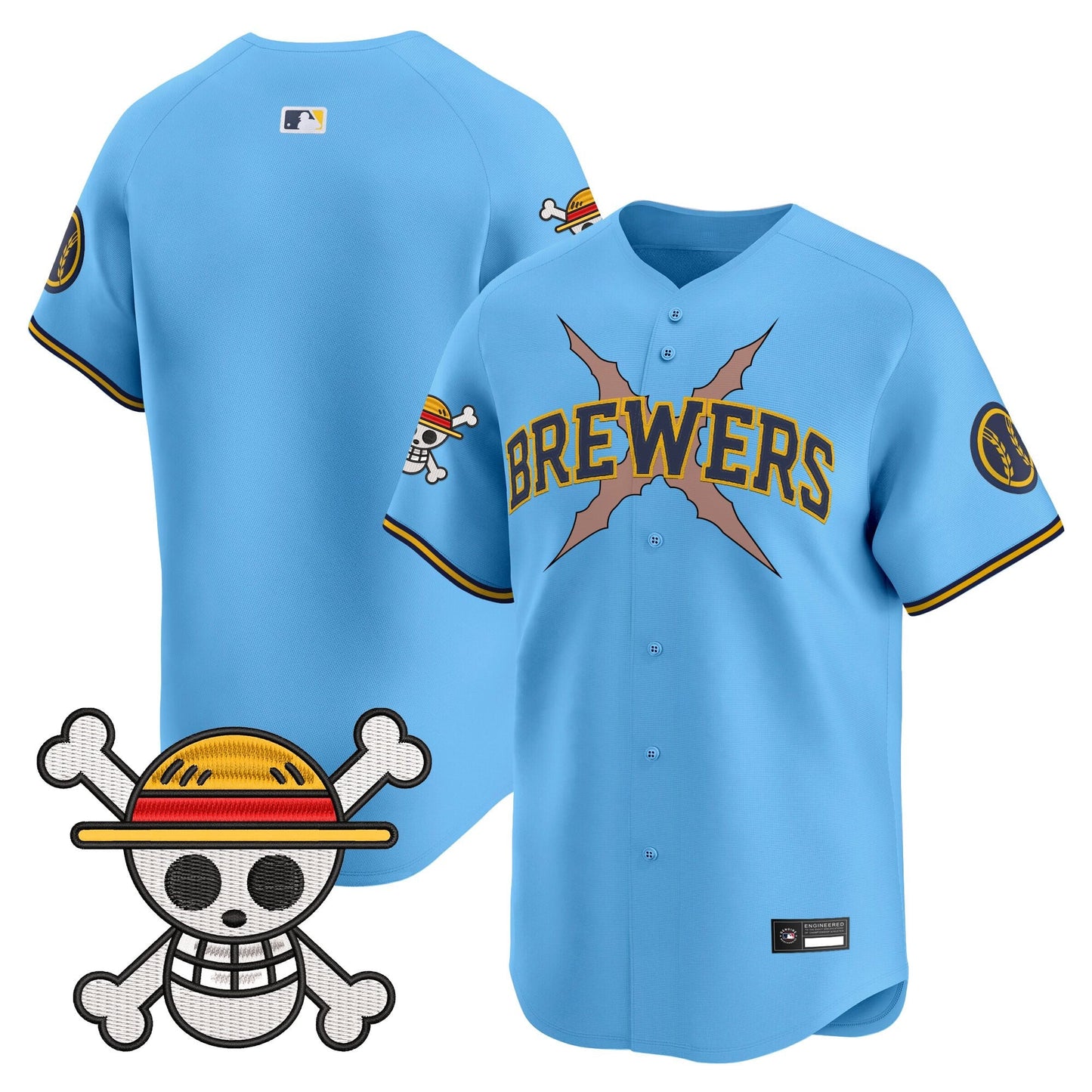 Milwaukee Brewers x One Piece Vapor Premier Limited Jersey - Stitched