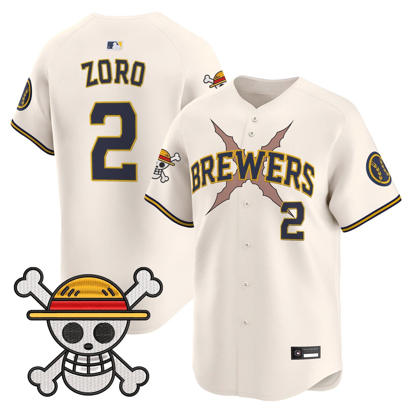 Milwaukee Brewers x One Piece Vapor Premier Limited Jersey - Stitched