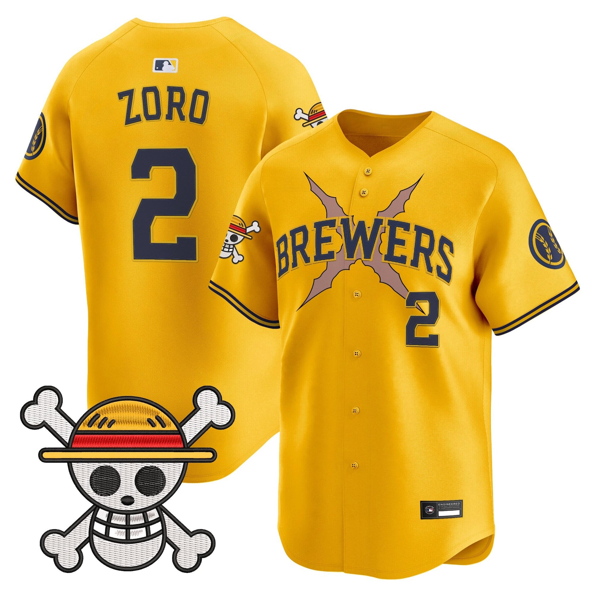 Milwaukee Brewers x One Piece Vapor Premier Limited Jersey - Stitched