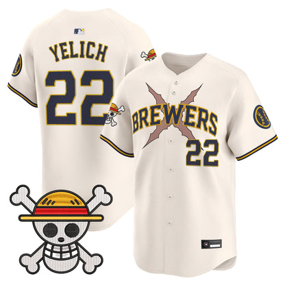 Milwaukee Brewers x One Piece Vapor Premier Limited Jersey - Stitched