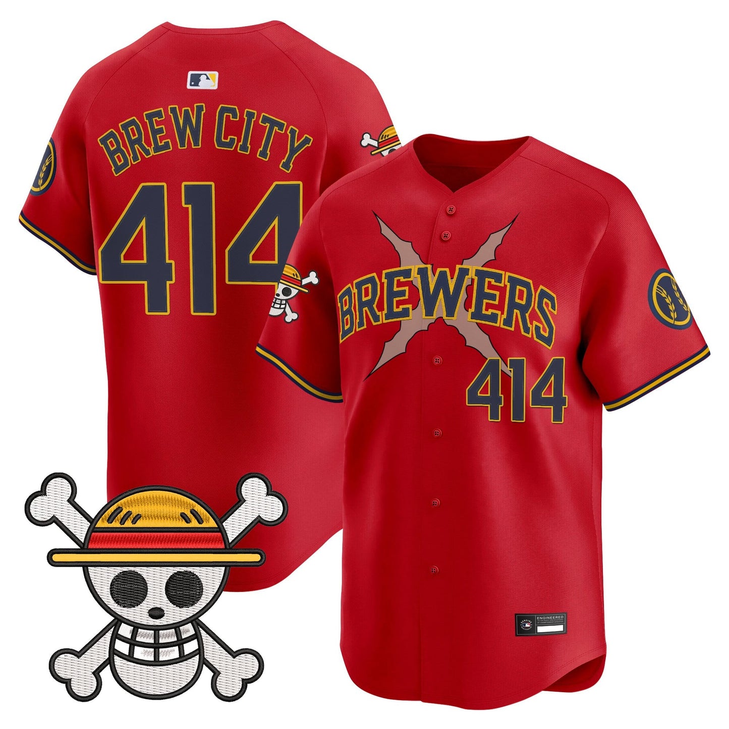 Milwaukee Brewers x One Piece Vapor Premier Limited Jersey - Stitched
