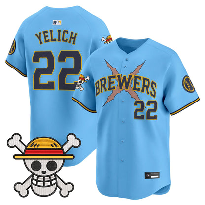 Milwaukee Brewers x One Piece Vapor Premier Limited Jersey - Stitched