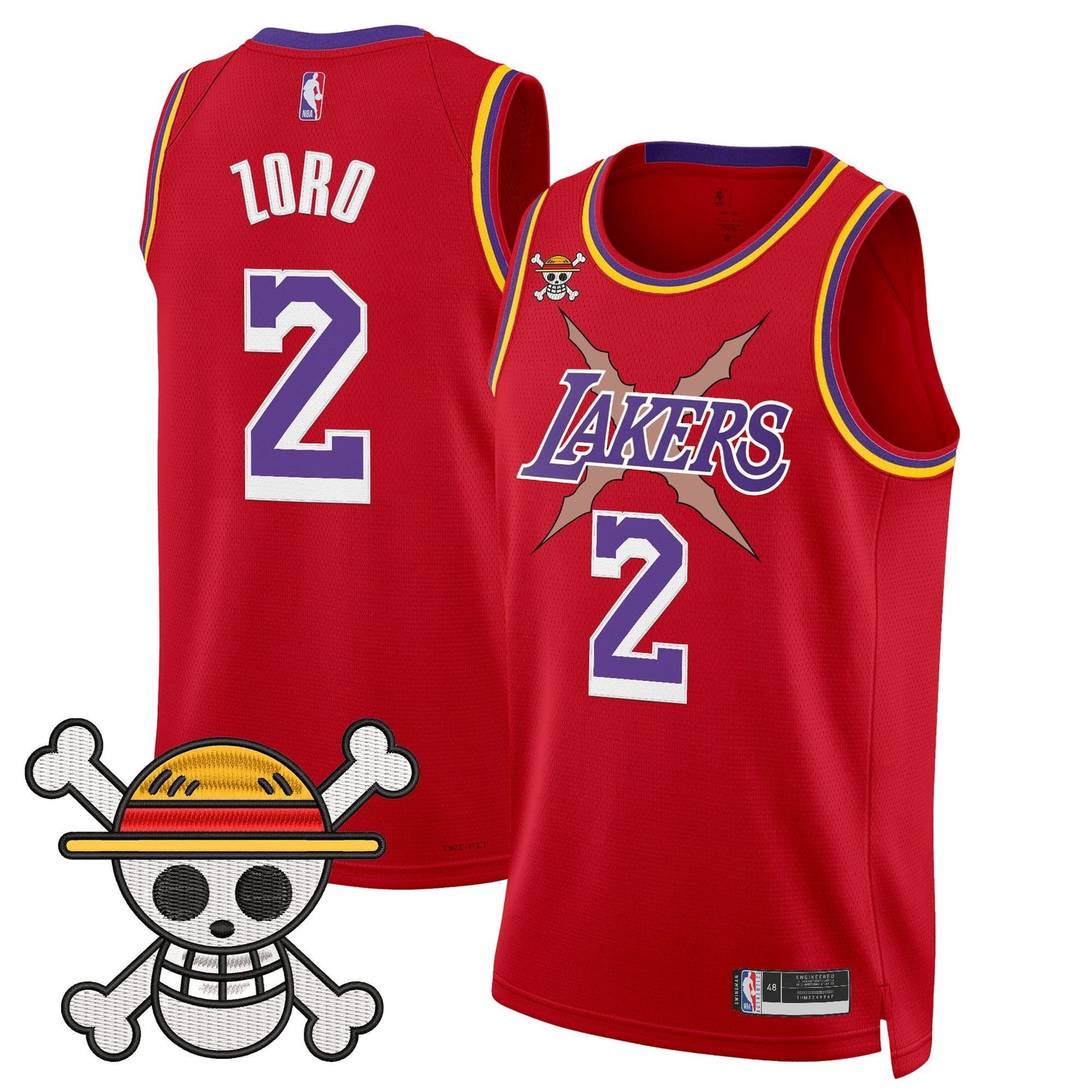 Los Angeles Lakers x One Piece Swingman Jersey - Stitched