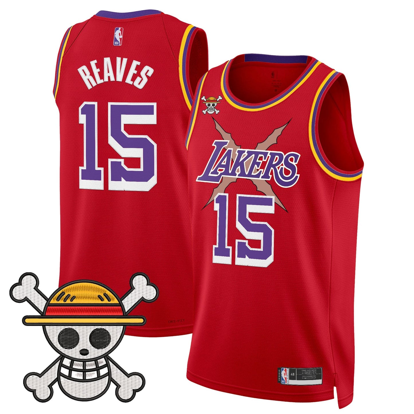 Los Angeles Lakers x One Piece Swingman Jersey - Stitched
