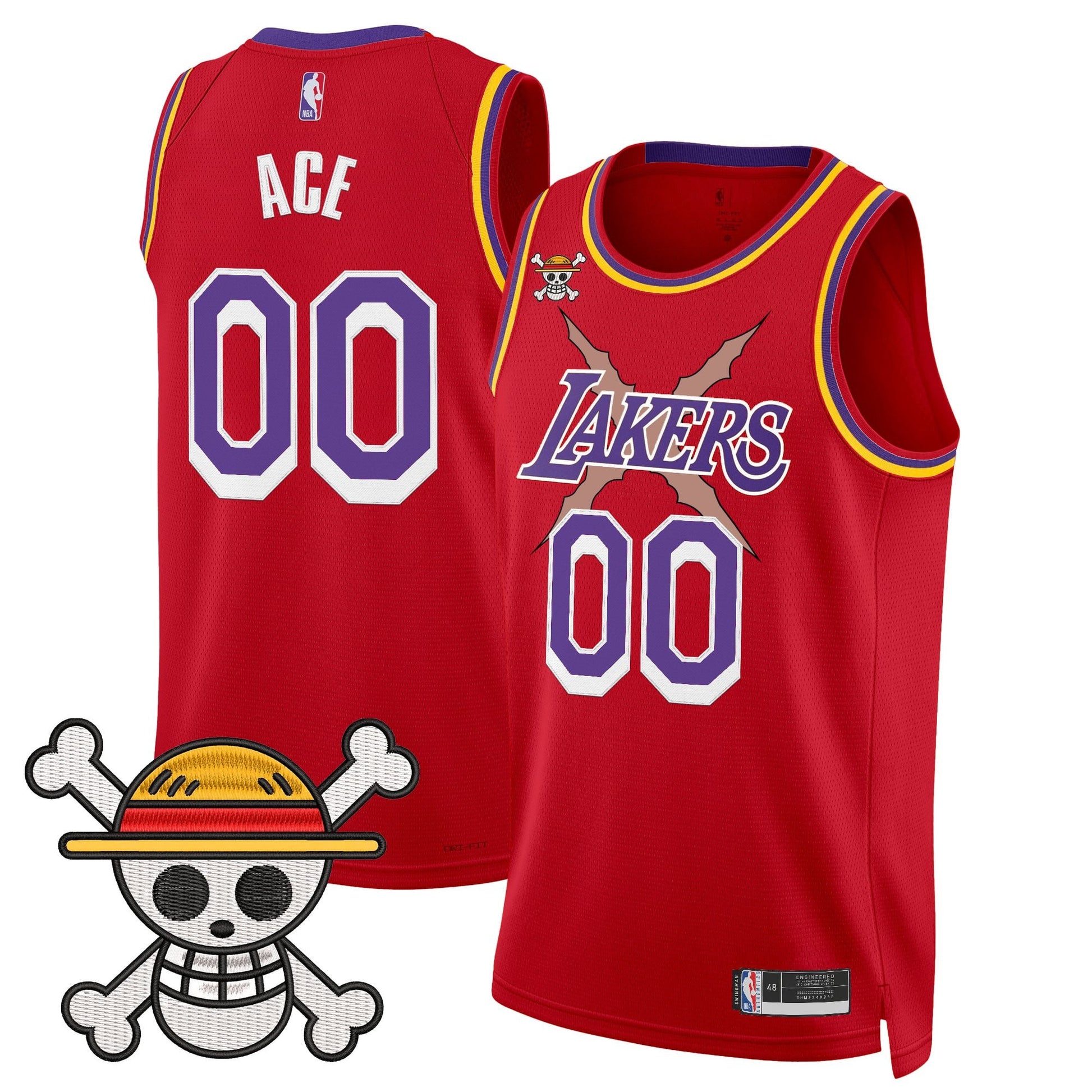 Los Angeles Lakers x One Piece Swingman Jersey - Stitched