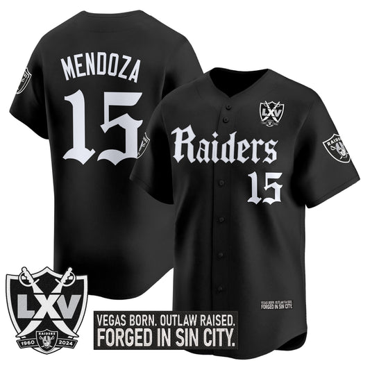 Las Vegas Raiders 'Gothic Sin City Shadows Edition' Vapor Baseball Jersey V2 - All Stitched