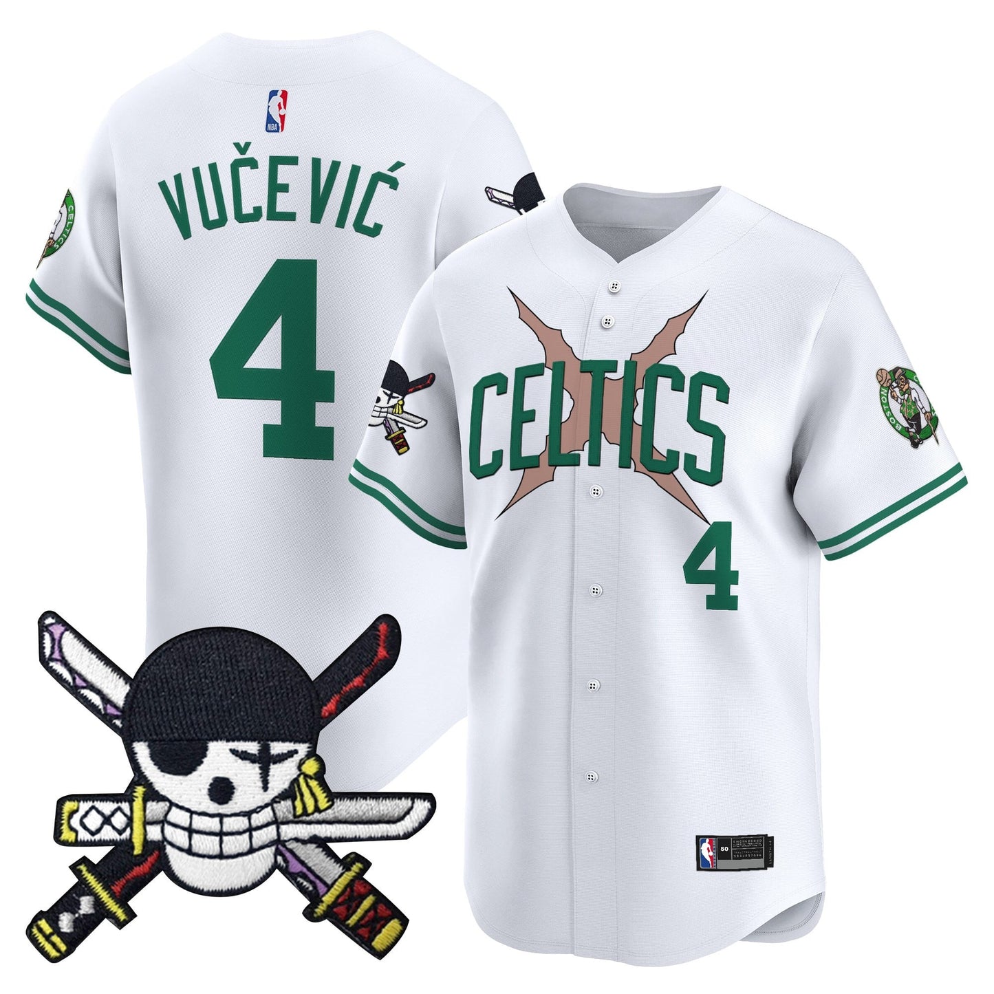 Boston Celtics x  OP Patch Vapor Baseball Jersey - Zoro Edition - Stitched