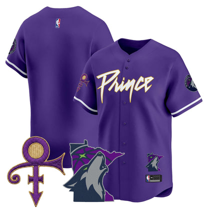 Minnesota Timberwolves Prince Patch Vapor Baseball Jersey - All Stitched