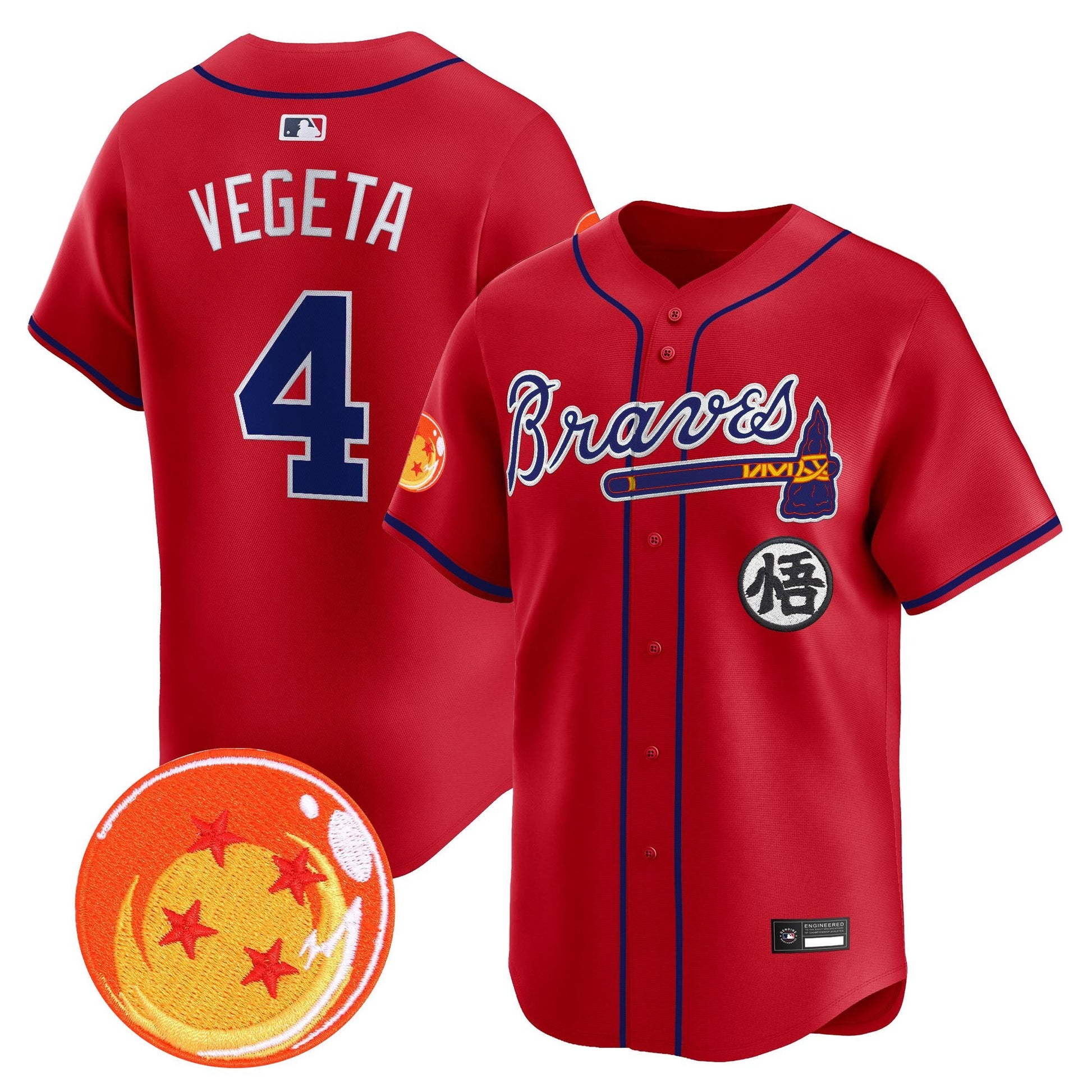 Atlanta Braves x Dragon Ball Vapor Premier Limited Jersey - All Stitched