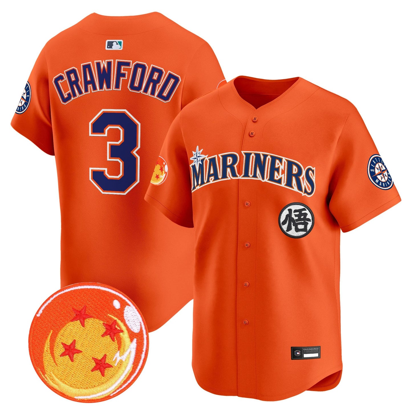 Seattle Mariners x Dragon Ball Vapor Premier Limited Jersey - All Stitched