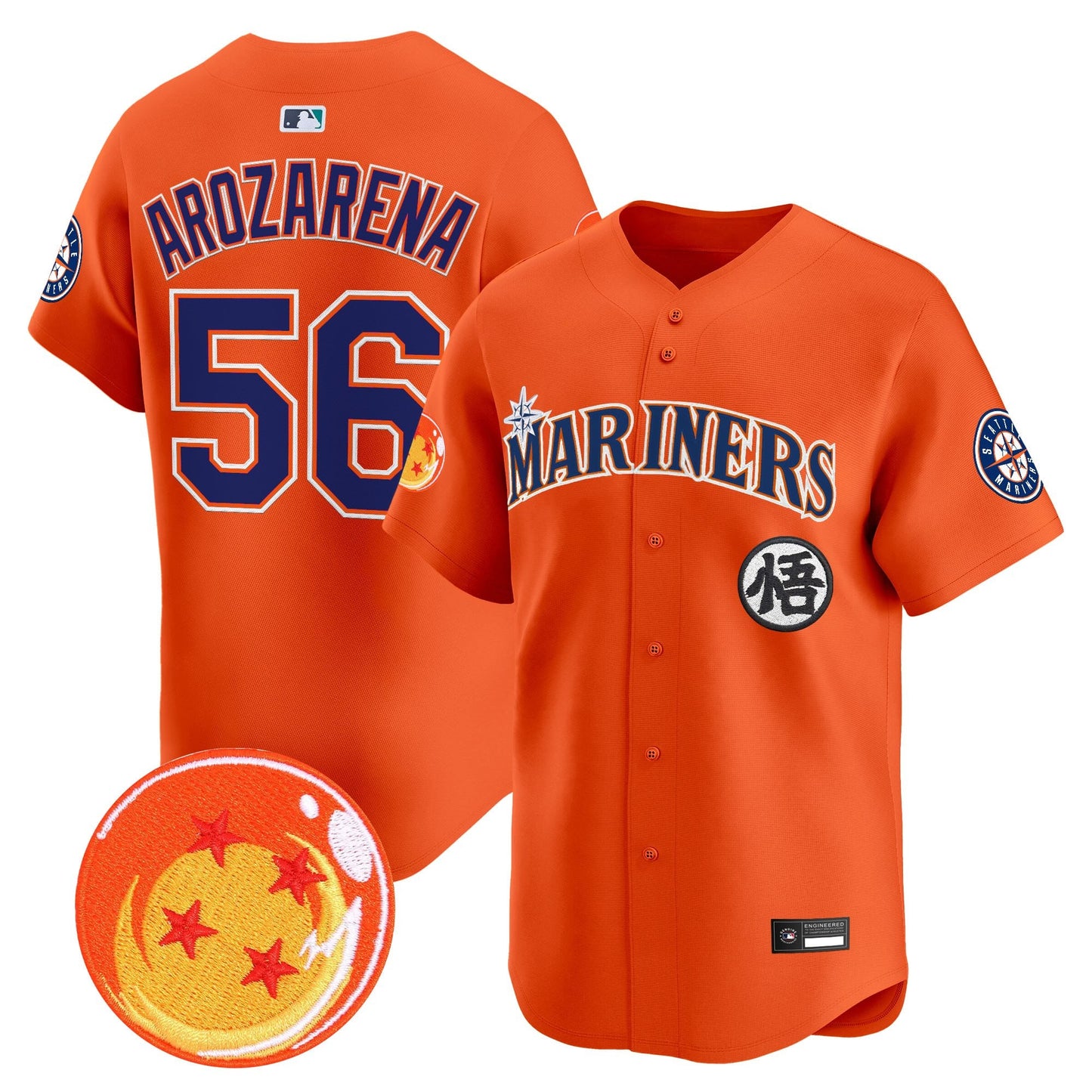 Seattle Mariners x Dragon Ball Vapor Premier Limited Jersey - All Stitched