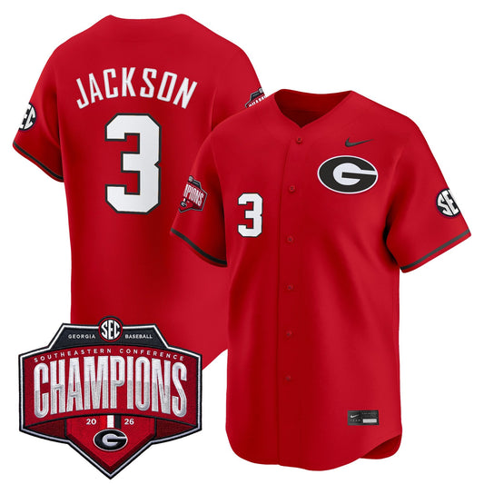 Georgia Bulldogs Baseball Southeastern Confernce Champions 2026 Vapor Premier Limited Jersey - All Stitched