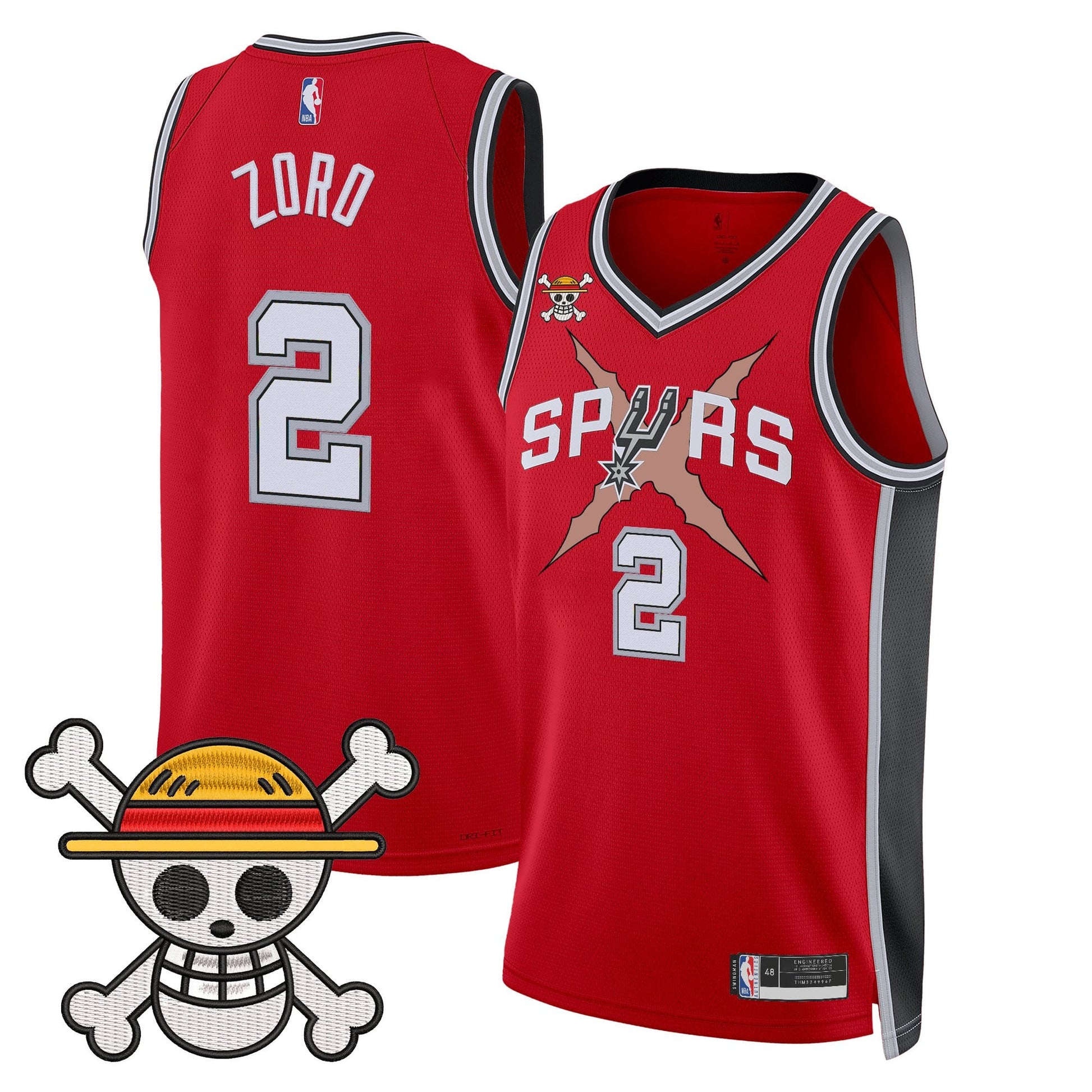 San Antonio Spurs x One Piece Jersey Collection - Stitched