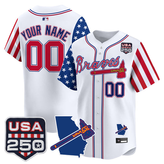 Atlanta Braves "America 250 Edition" Vapor Premier Limited Custom Jersey - All Stitched