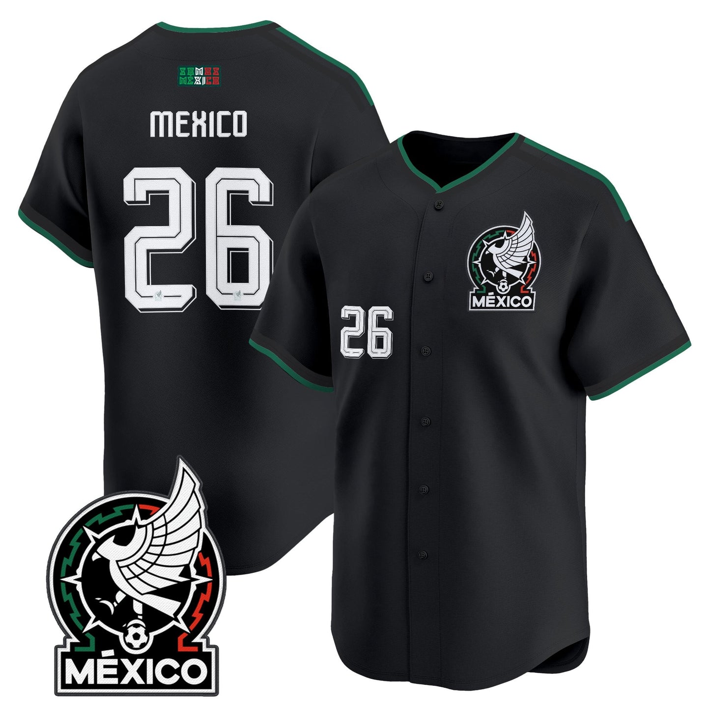 Mexico 2026 National Team Vapor Baseball Jersey - All Stitched