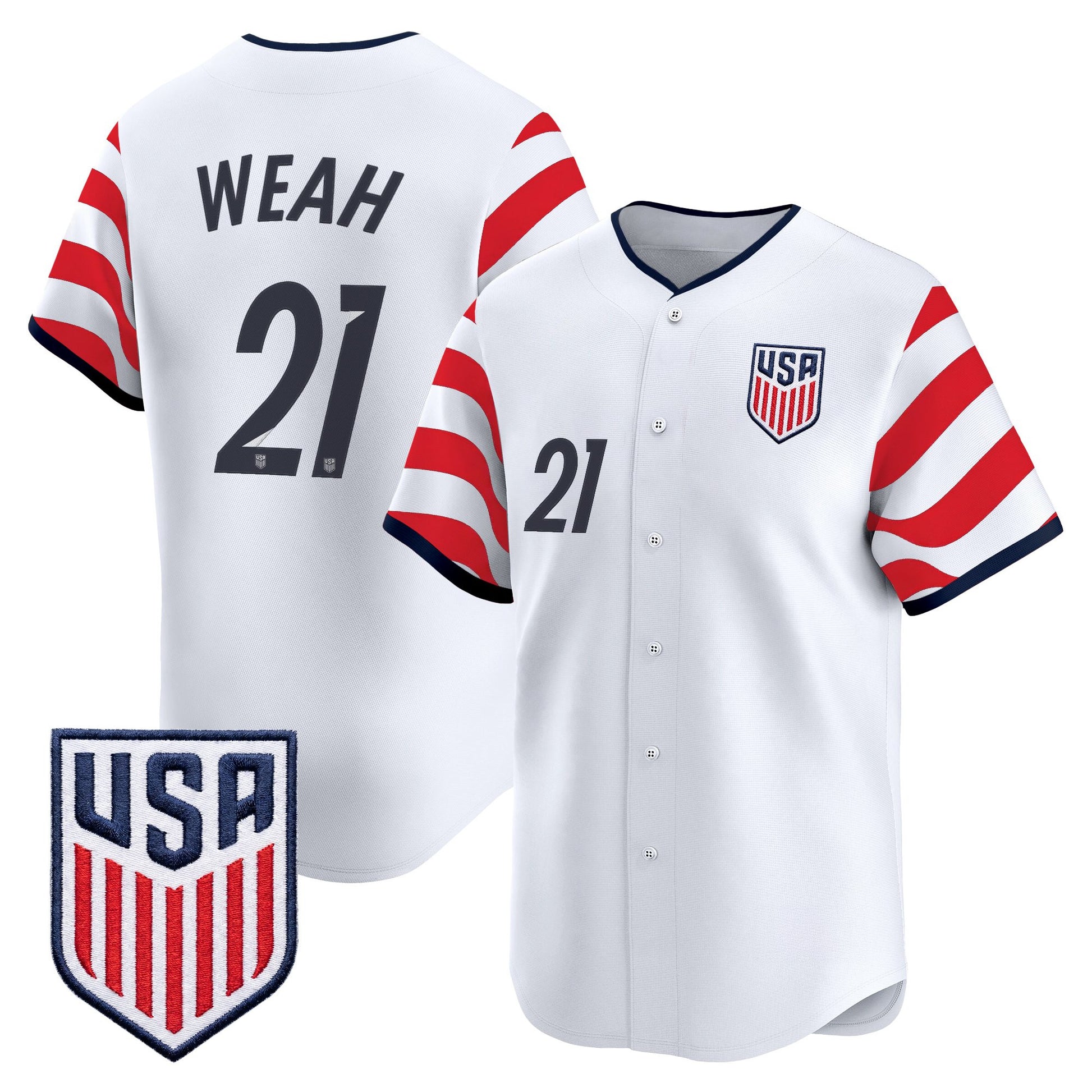 USMNT 2026 World Cup Vapor Baseball Jersey - Stitched