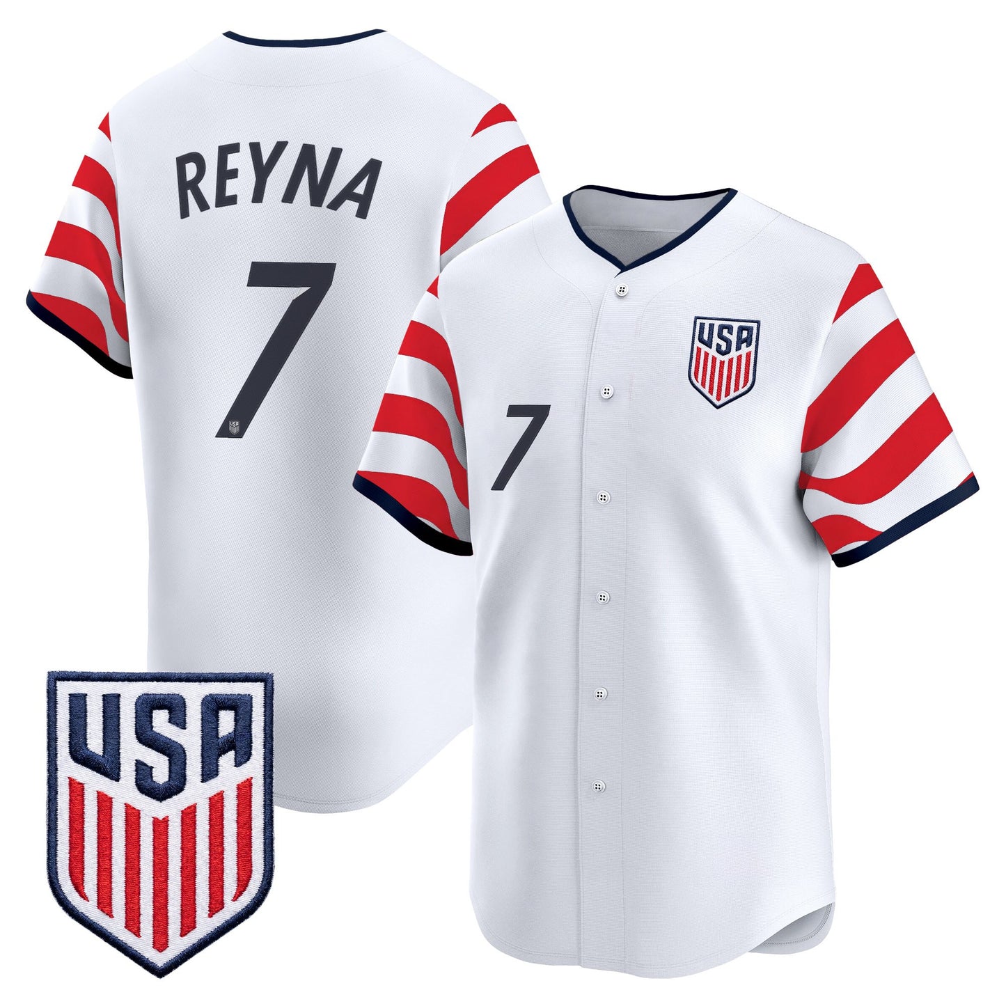 USMNT 2026 World Cup Vapor Baseball Jersey - Stitched