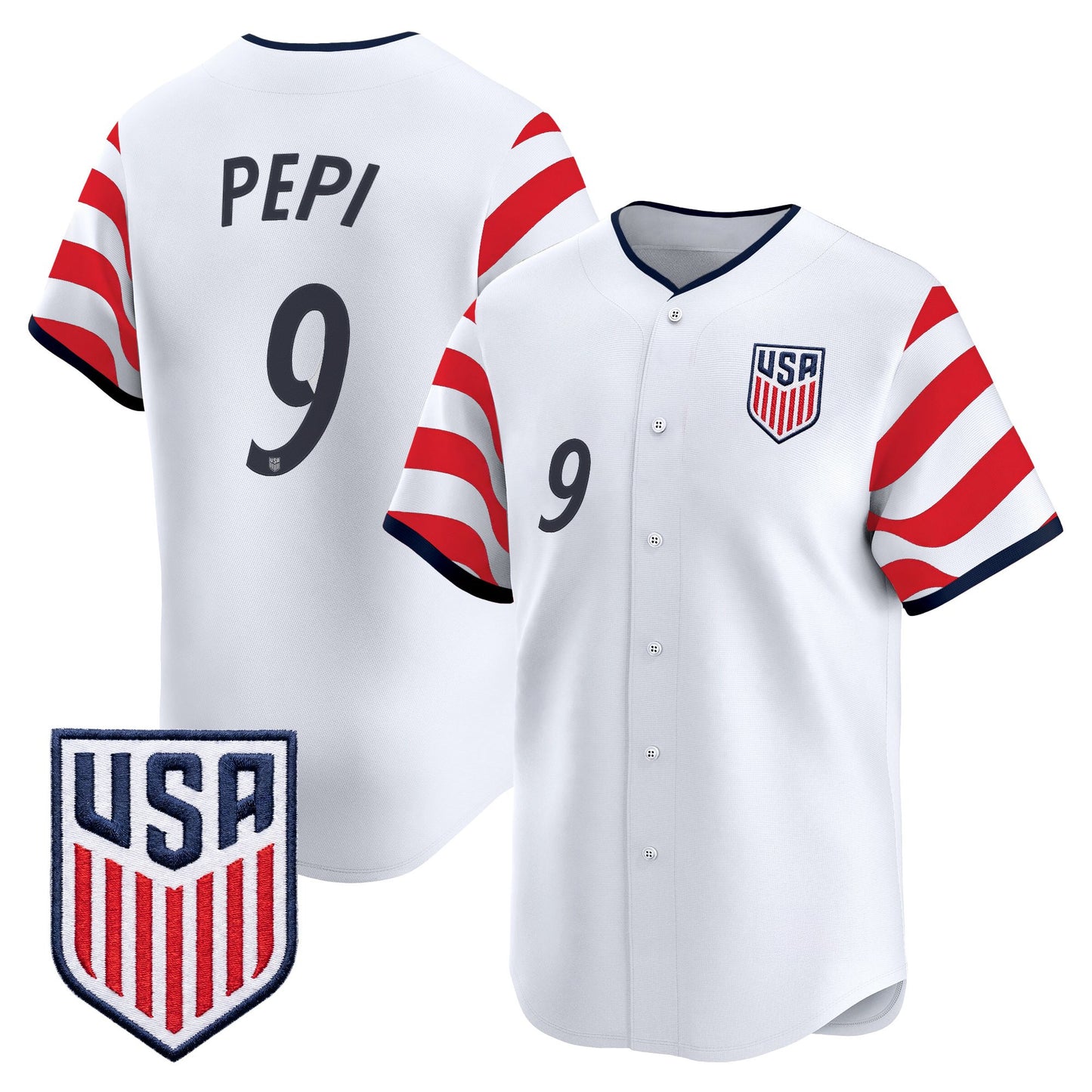 USMNT 2026 World Cup Vapor Baseball Jersey - Stitched